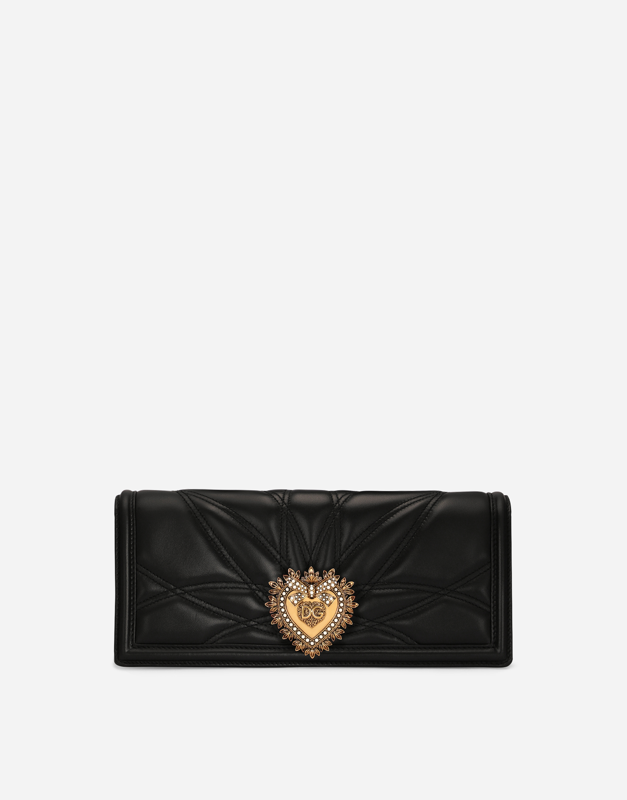 Quilted nappa leather Devotion baguette bag in Black