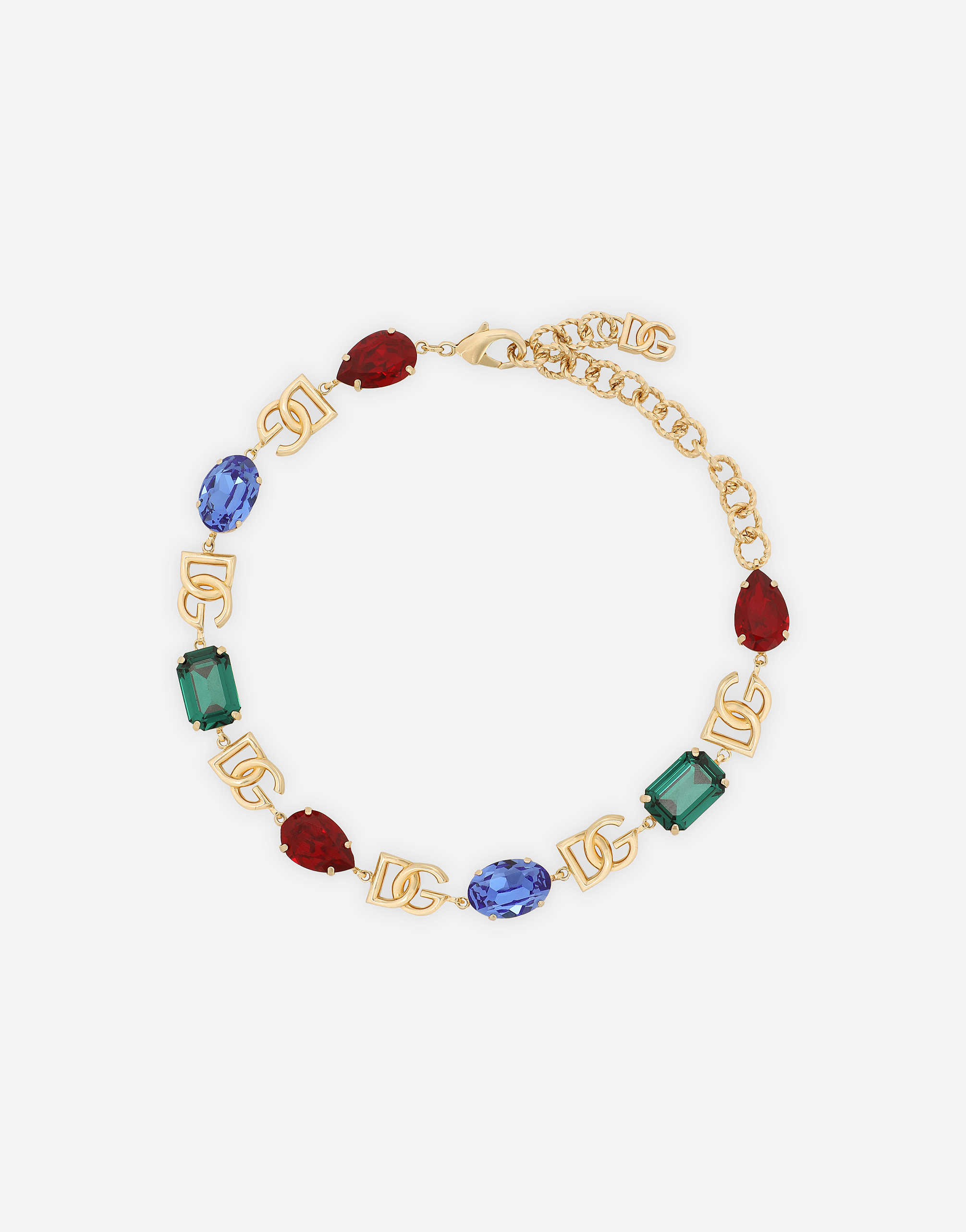 Choker with DG logo and multi-colored crystals in Multicolor