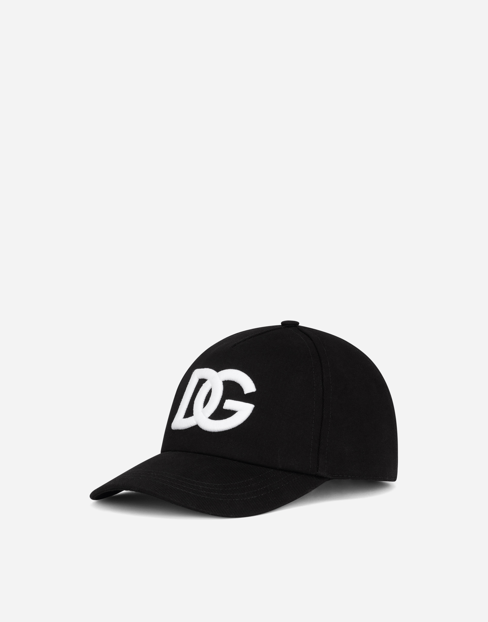 Cotton baseball cap with DG embroidery in Black