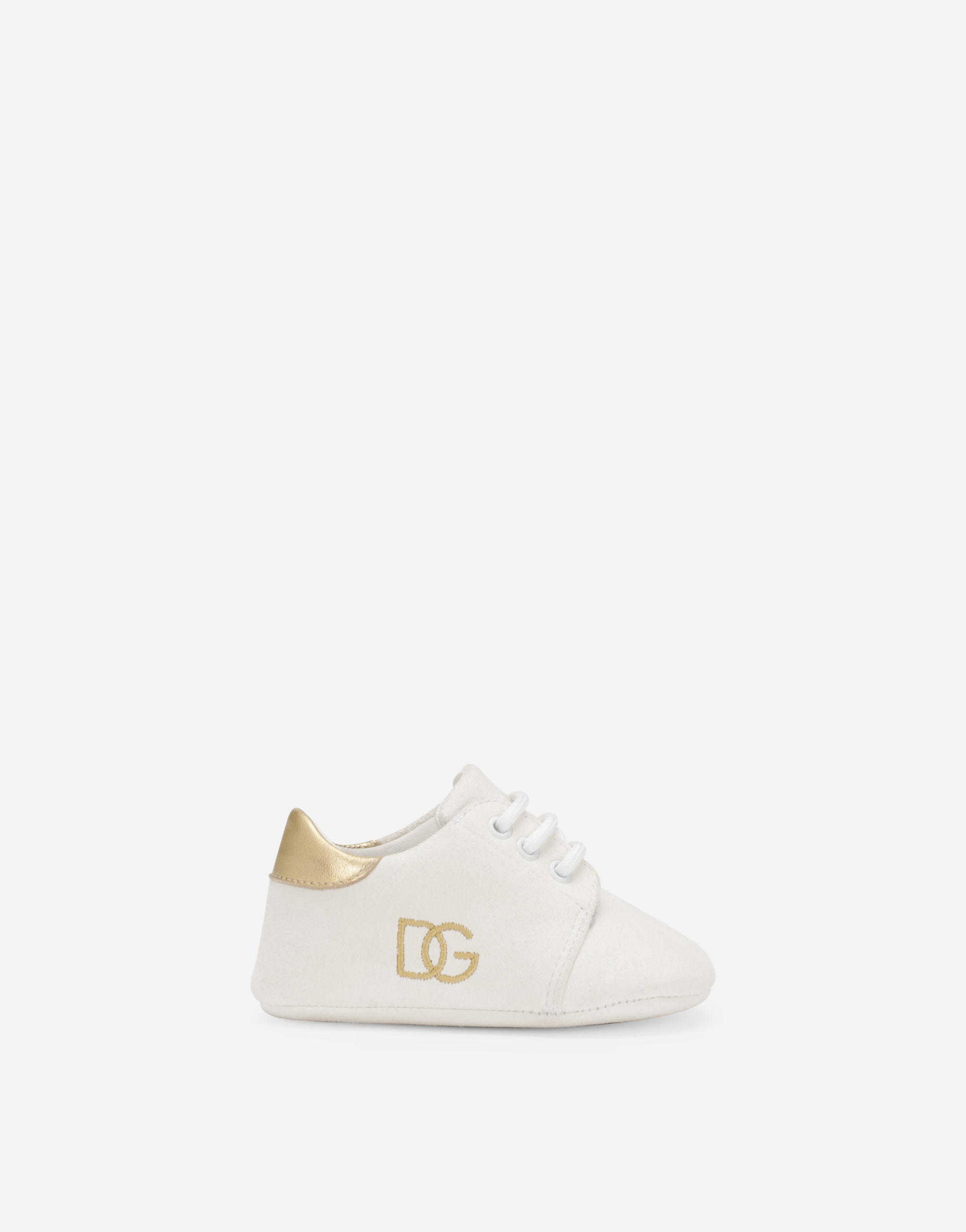 Suede sneakers with DG logo embroidery in White