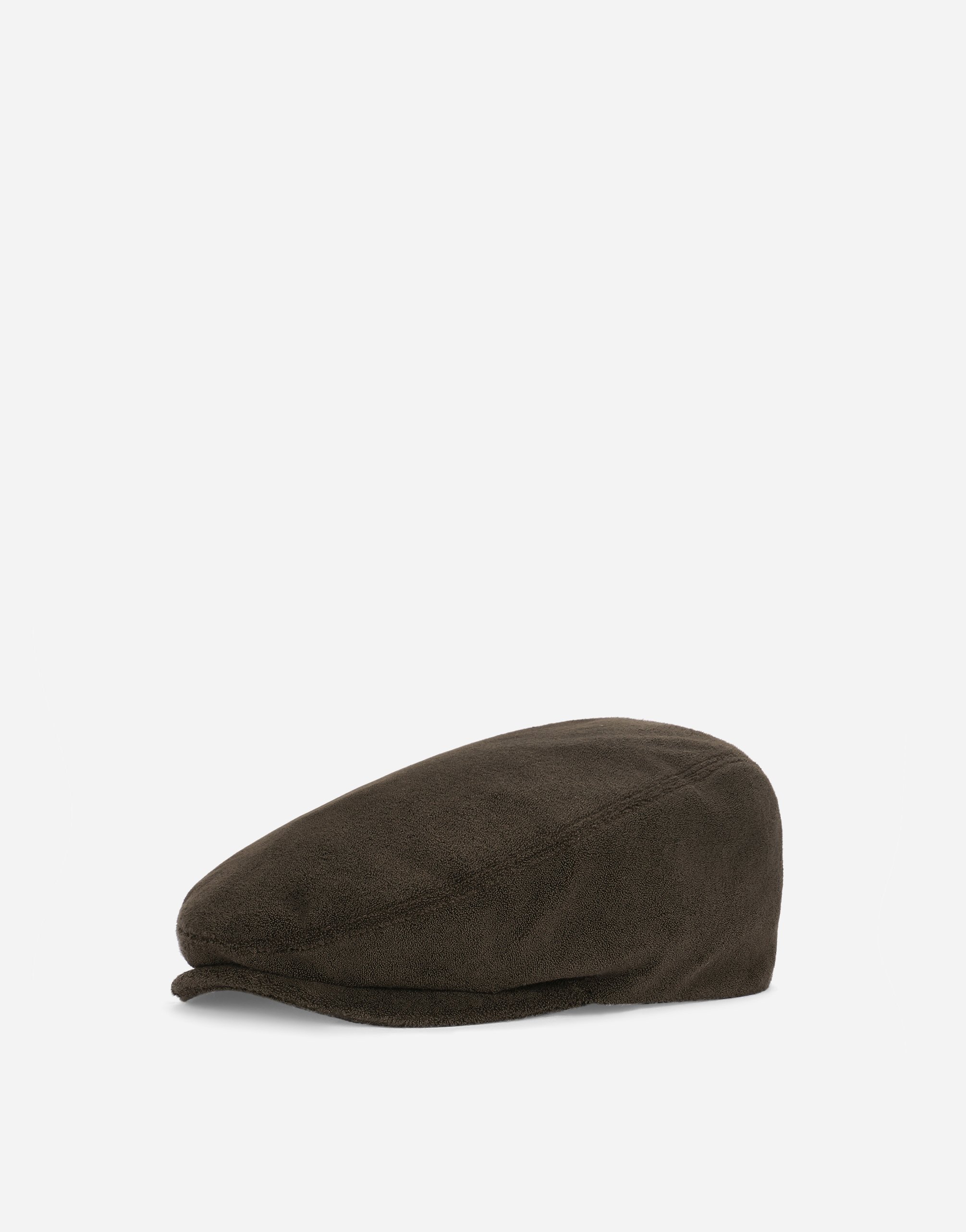 Cotton terrycloth flat cap with logo tag in Multicolor