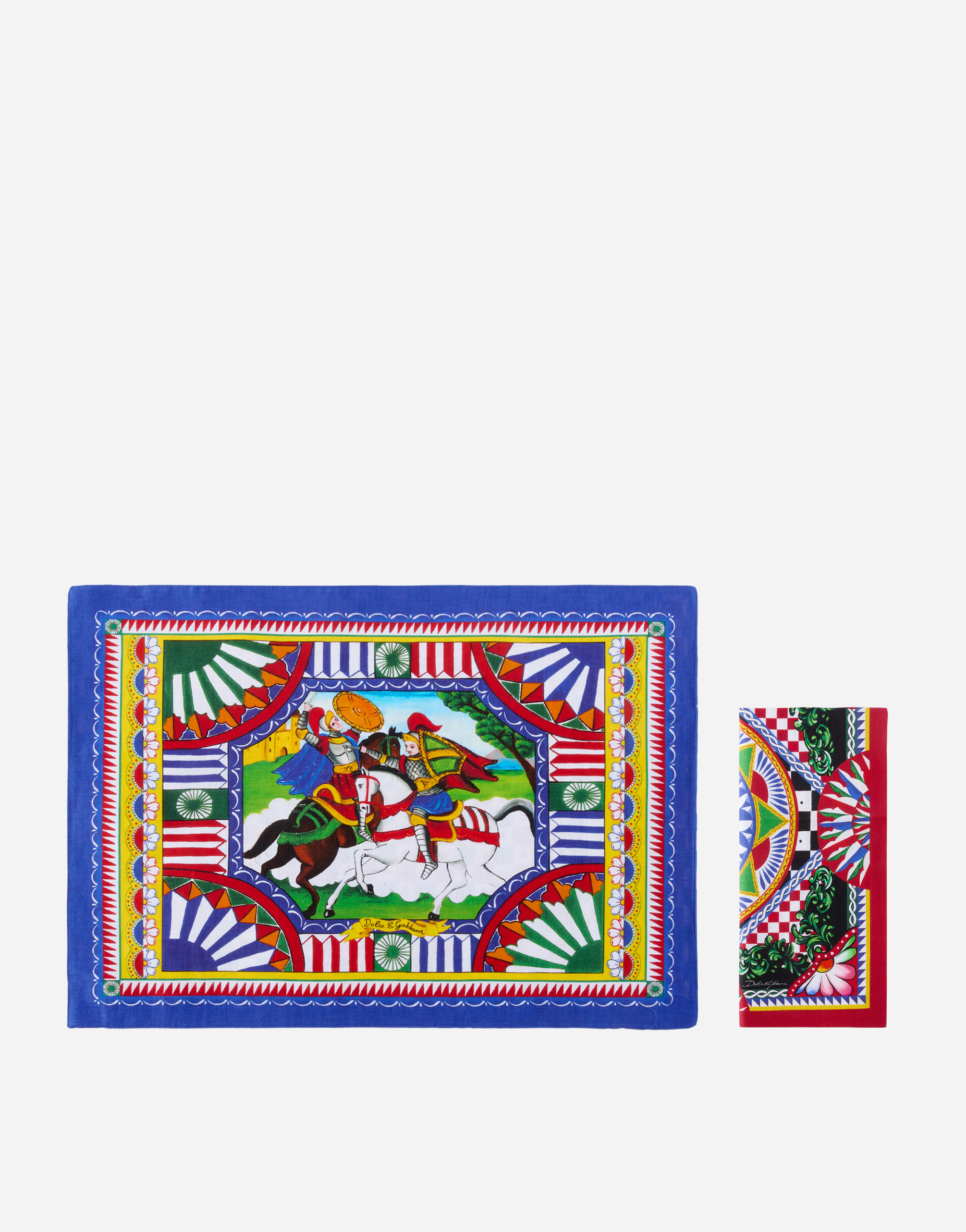 Set Linen Placemat and Napkin in Multicolor