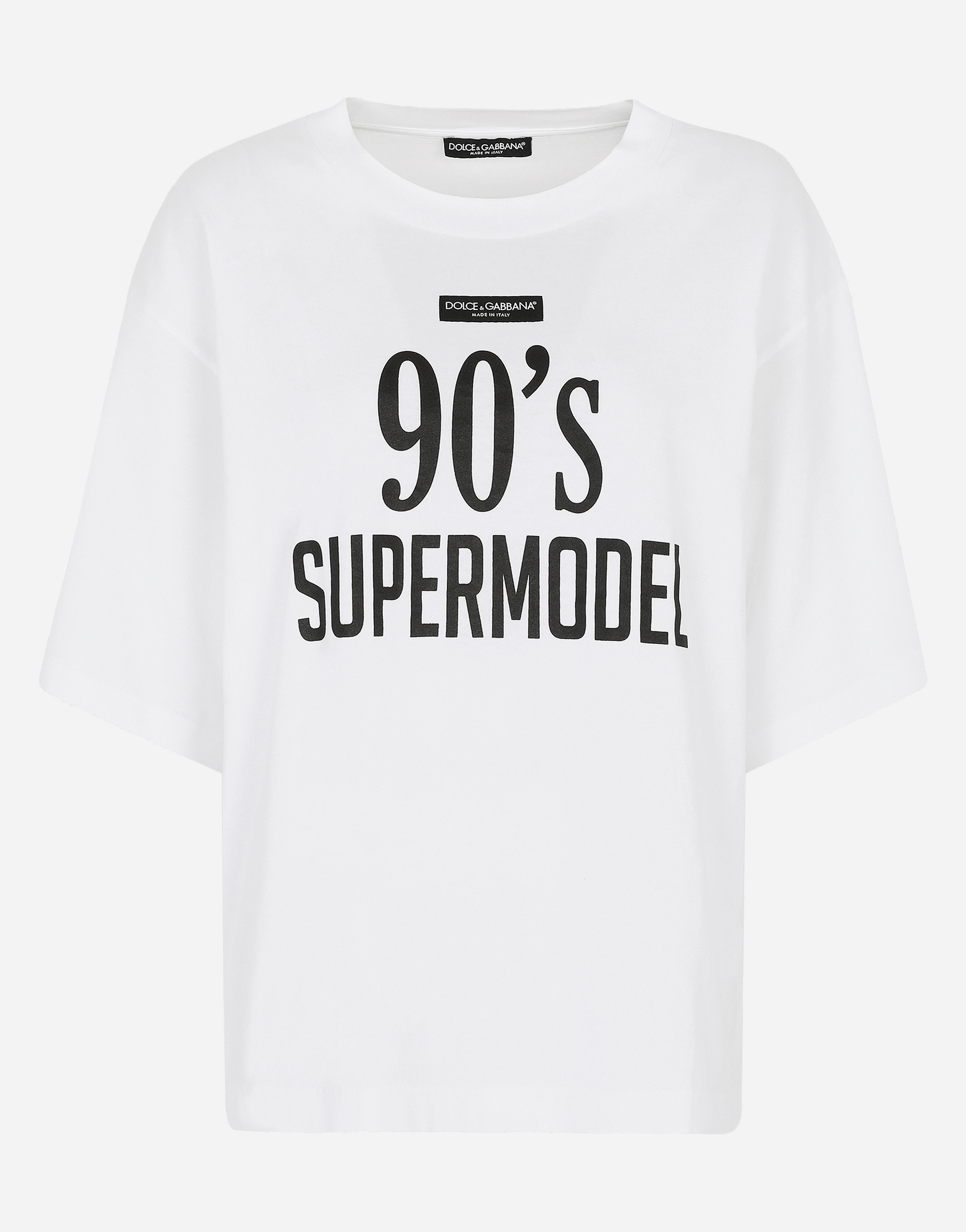 Jersey T-shirt with 90 supermodel print in Multicolor