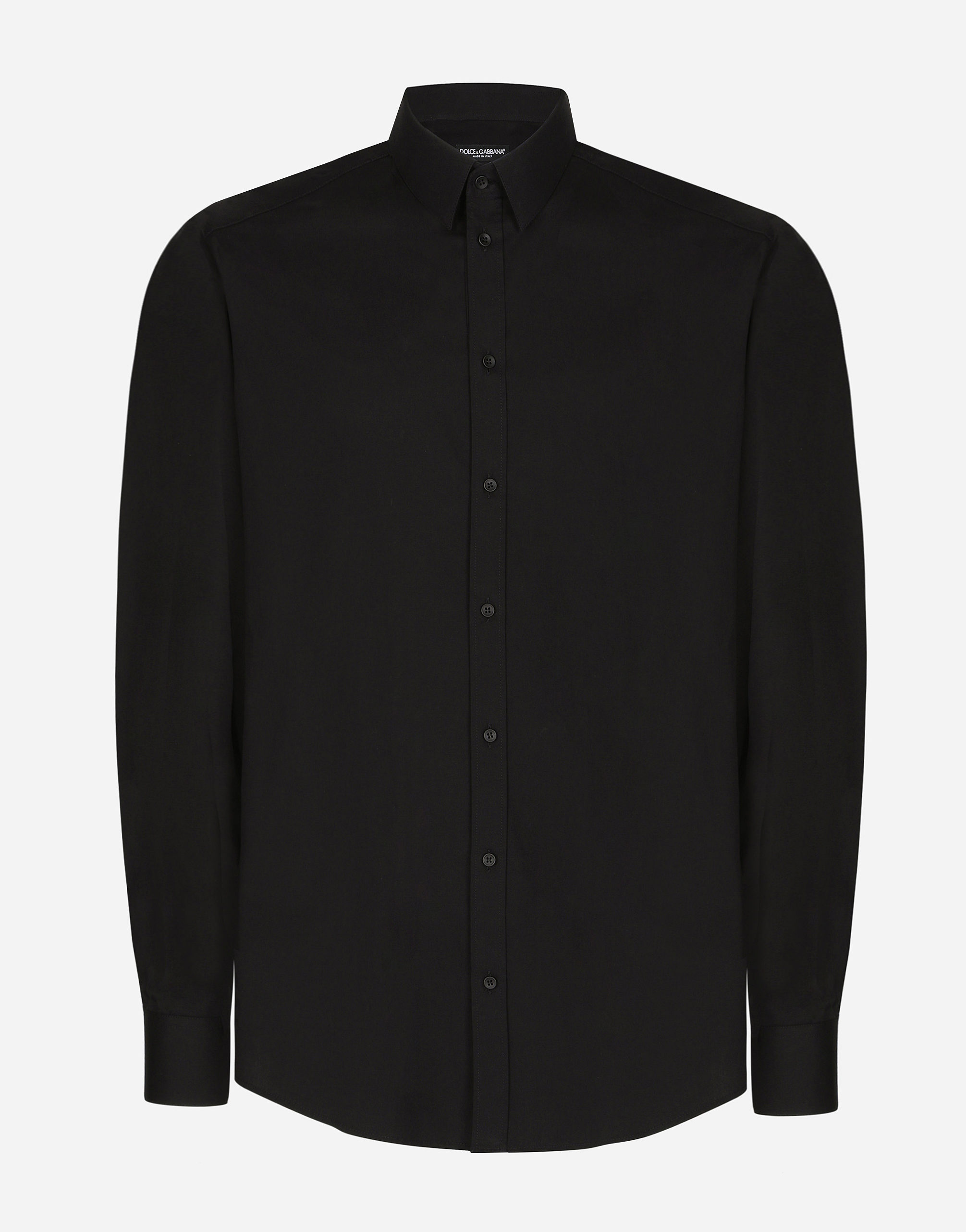 Stretch cotton Gold-fit shirt in Black