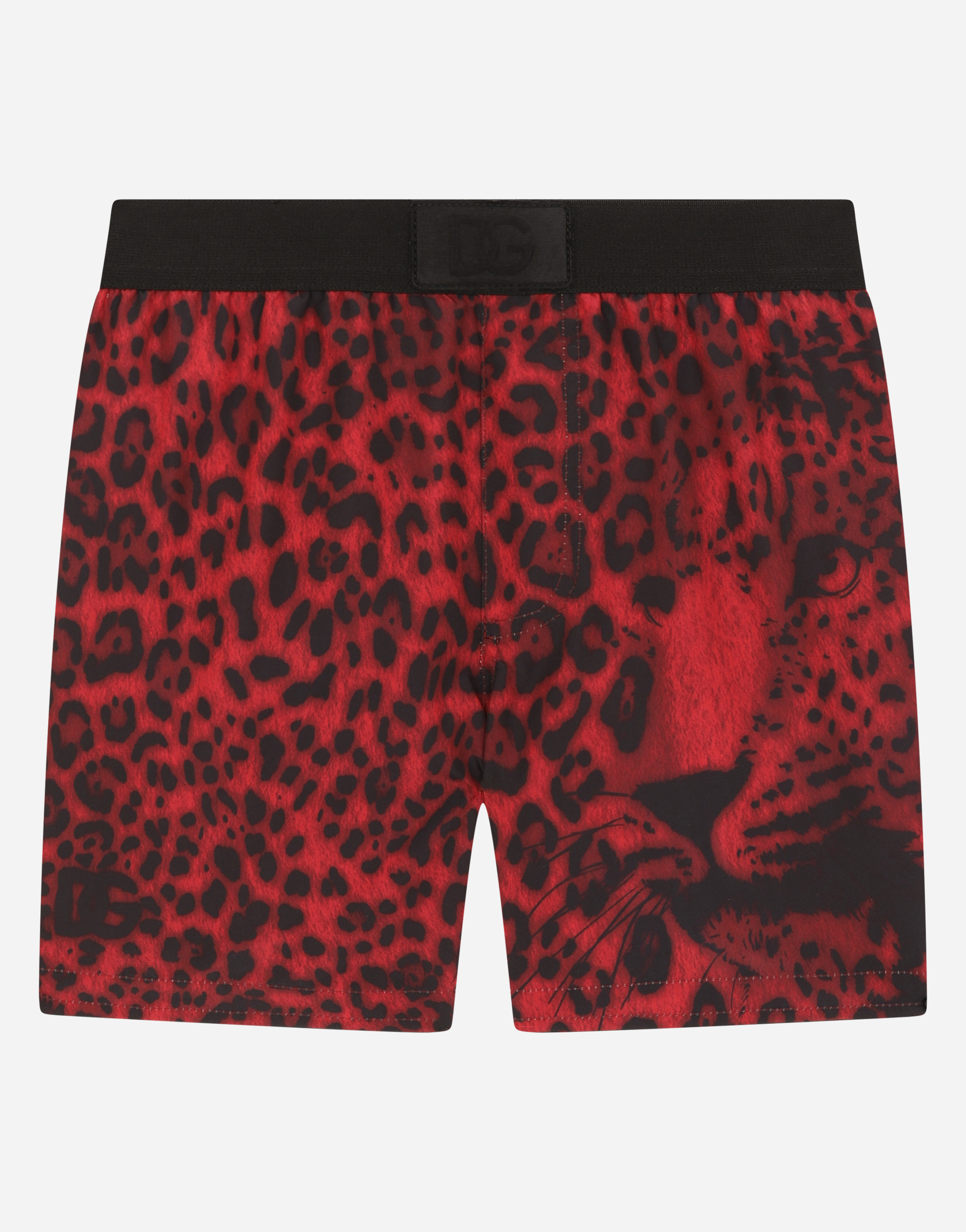 Nylon swim trunks with leopard print in Multicolor