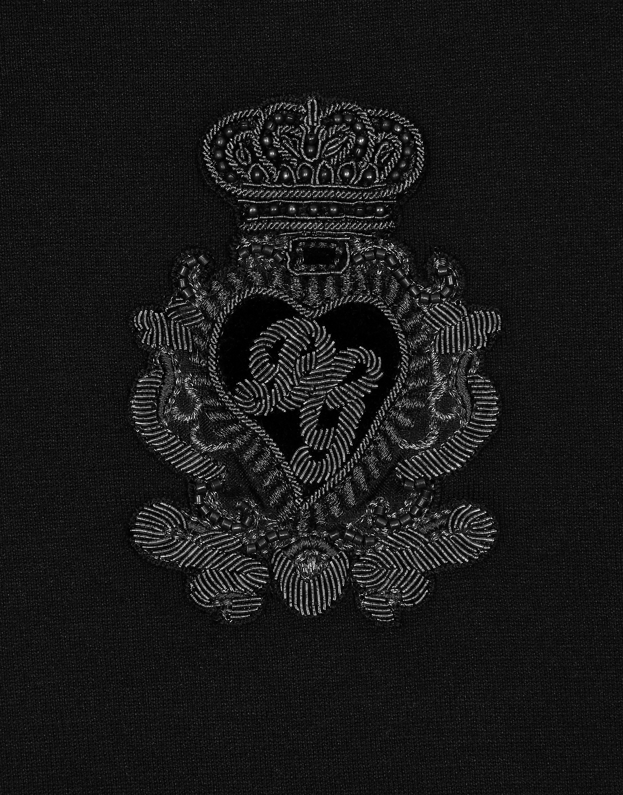 Cotton t-shirt with heraldic patch in Black