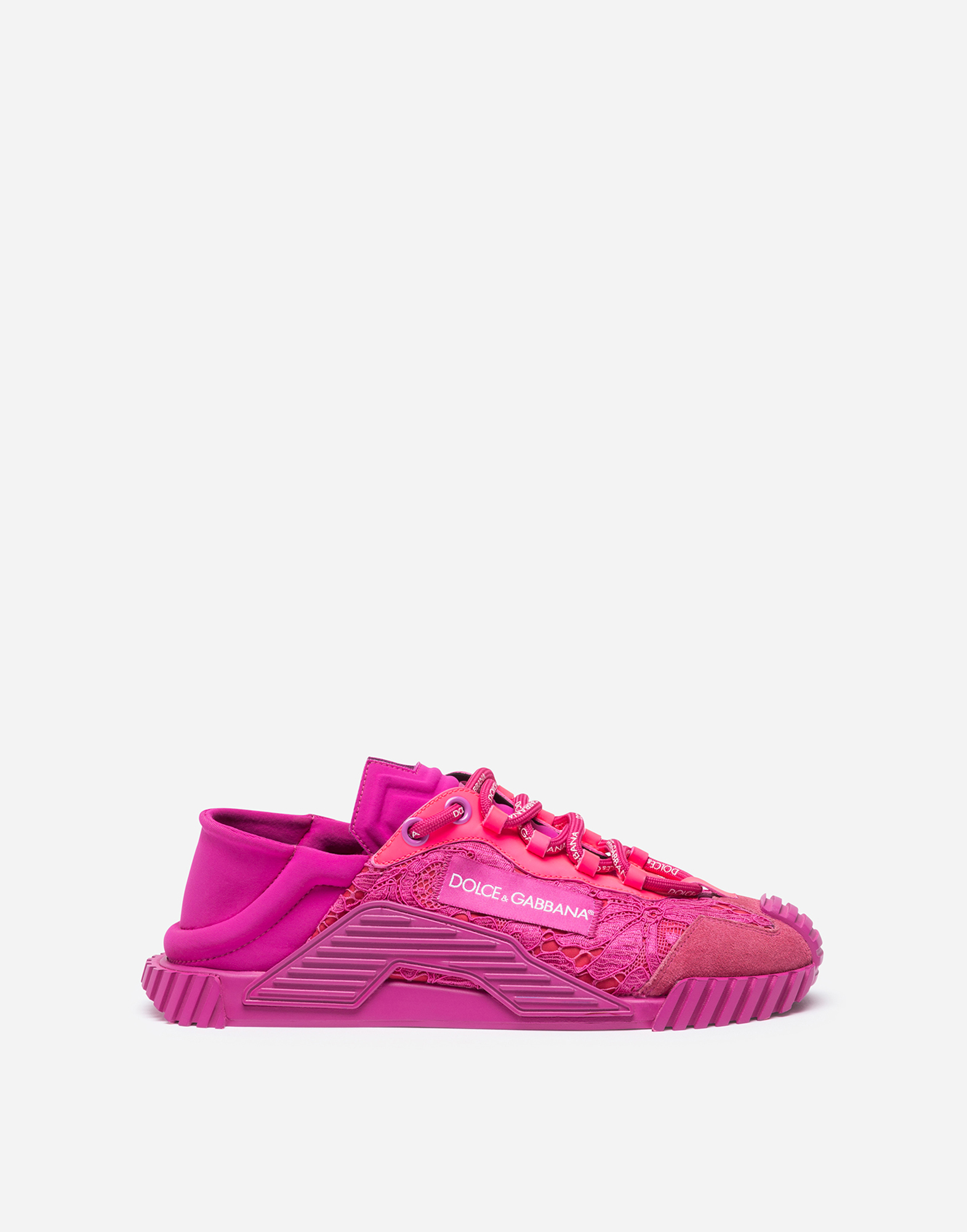 NS1 slip on sneakers in mixed materials in Fuchsia