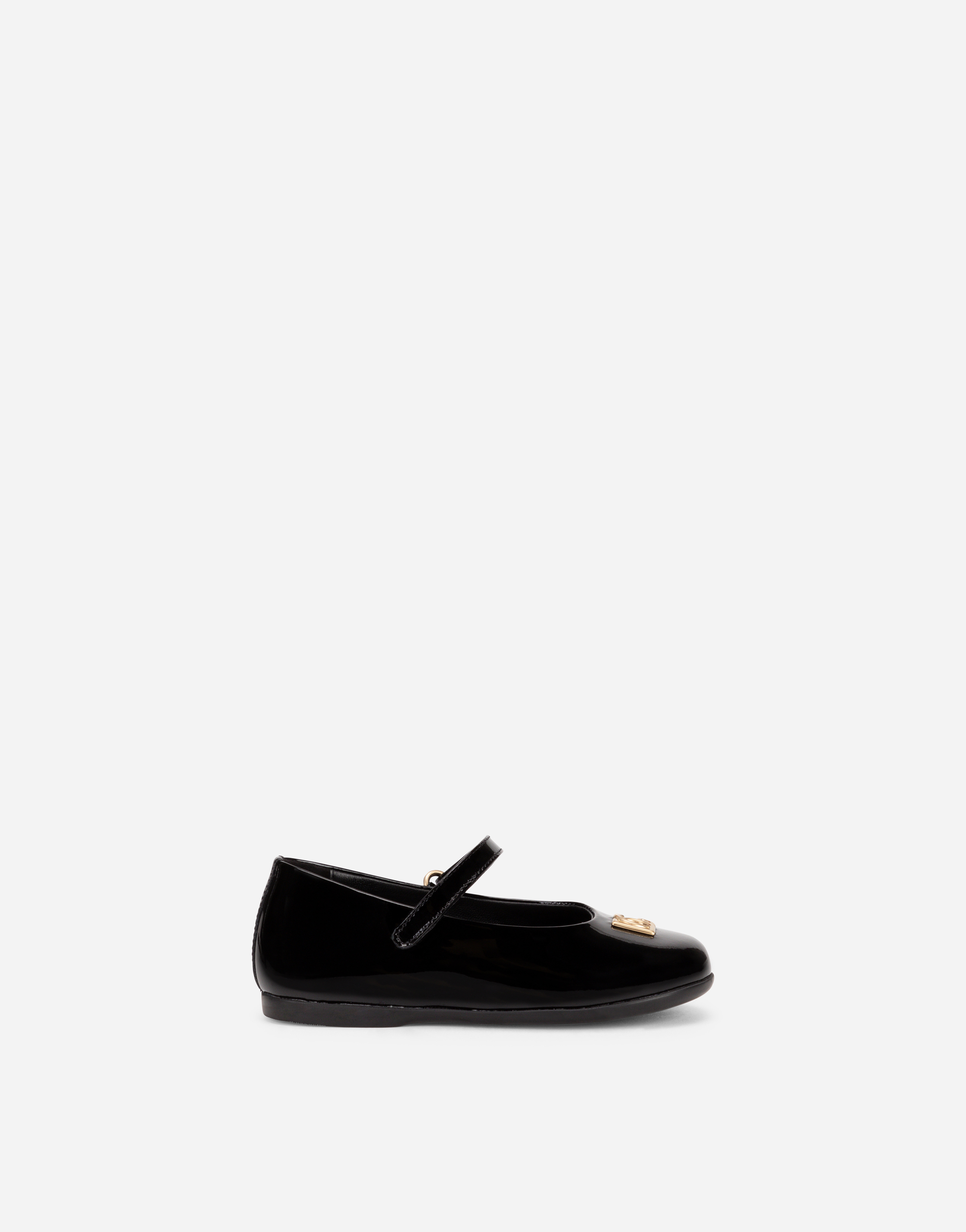 Patent leather Mary Janes with bow detail in Black