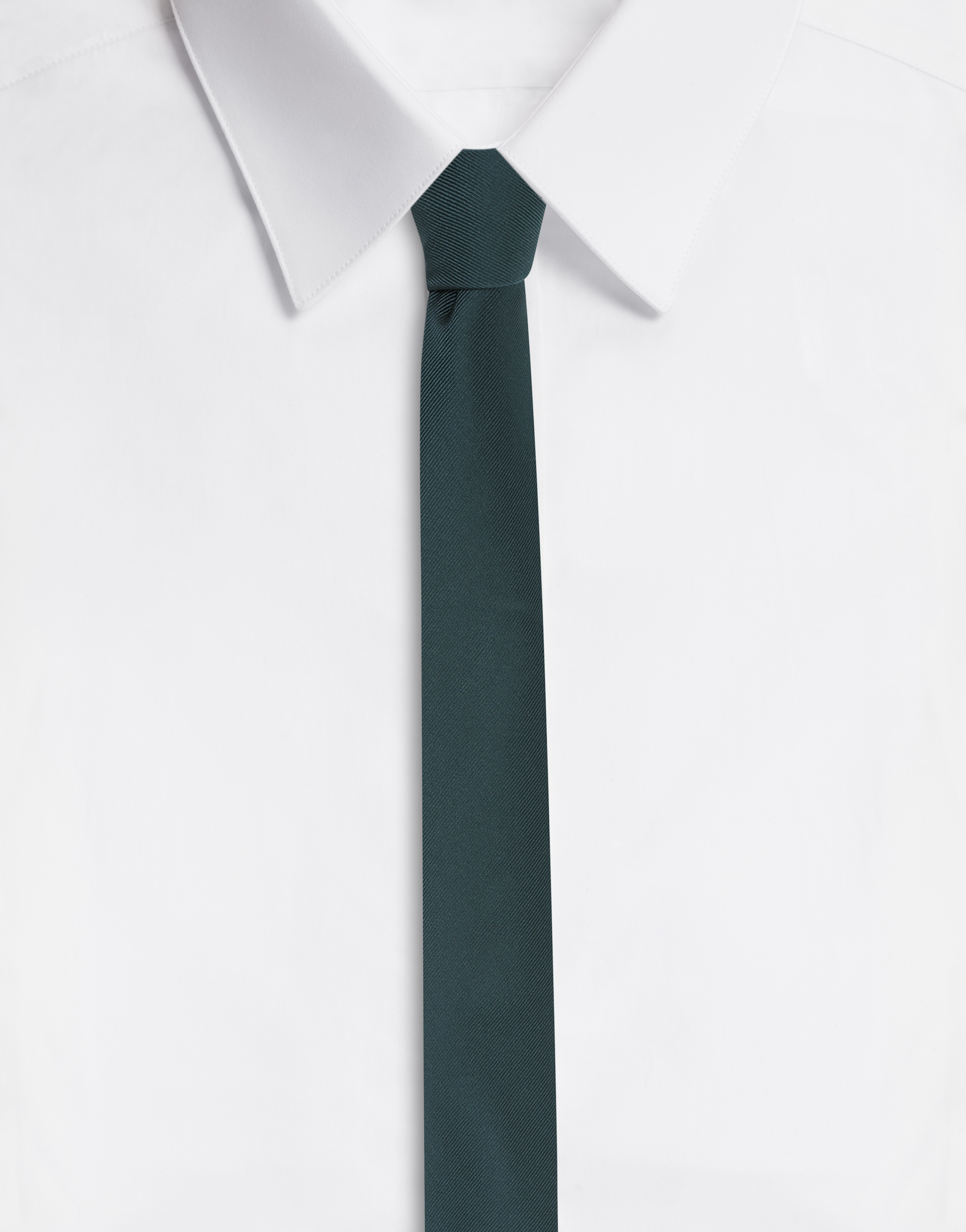 6 cm blade tie in silk faille in Green
