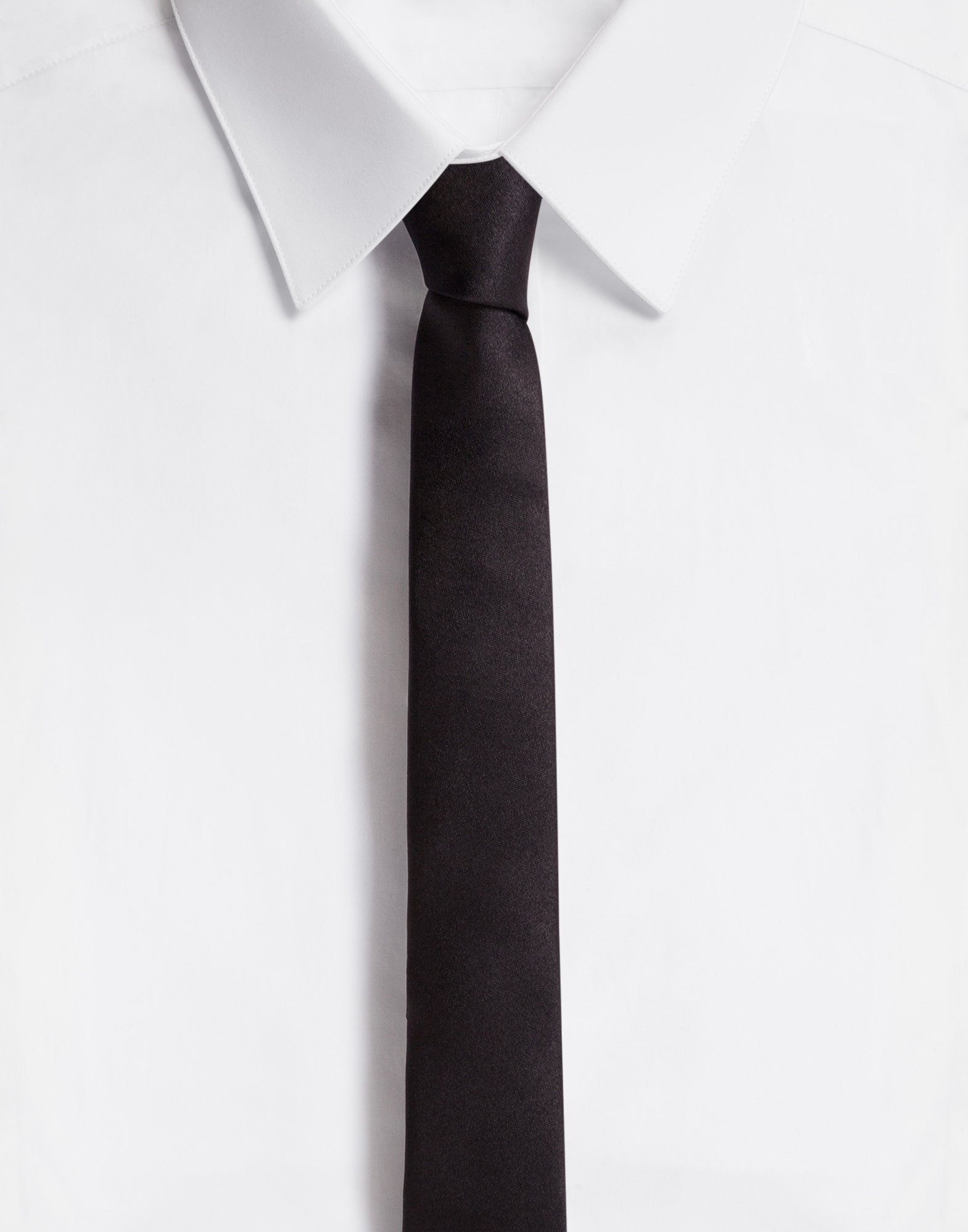 4-cm silk satin blade tie in Black