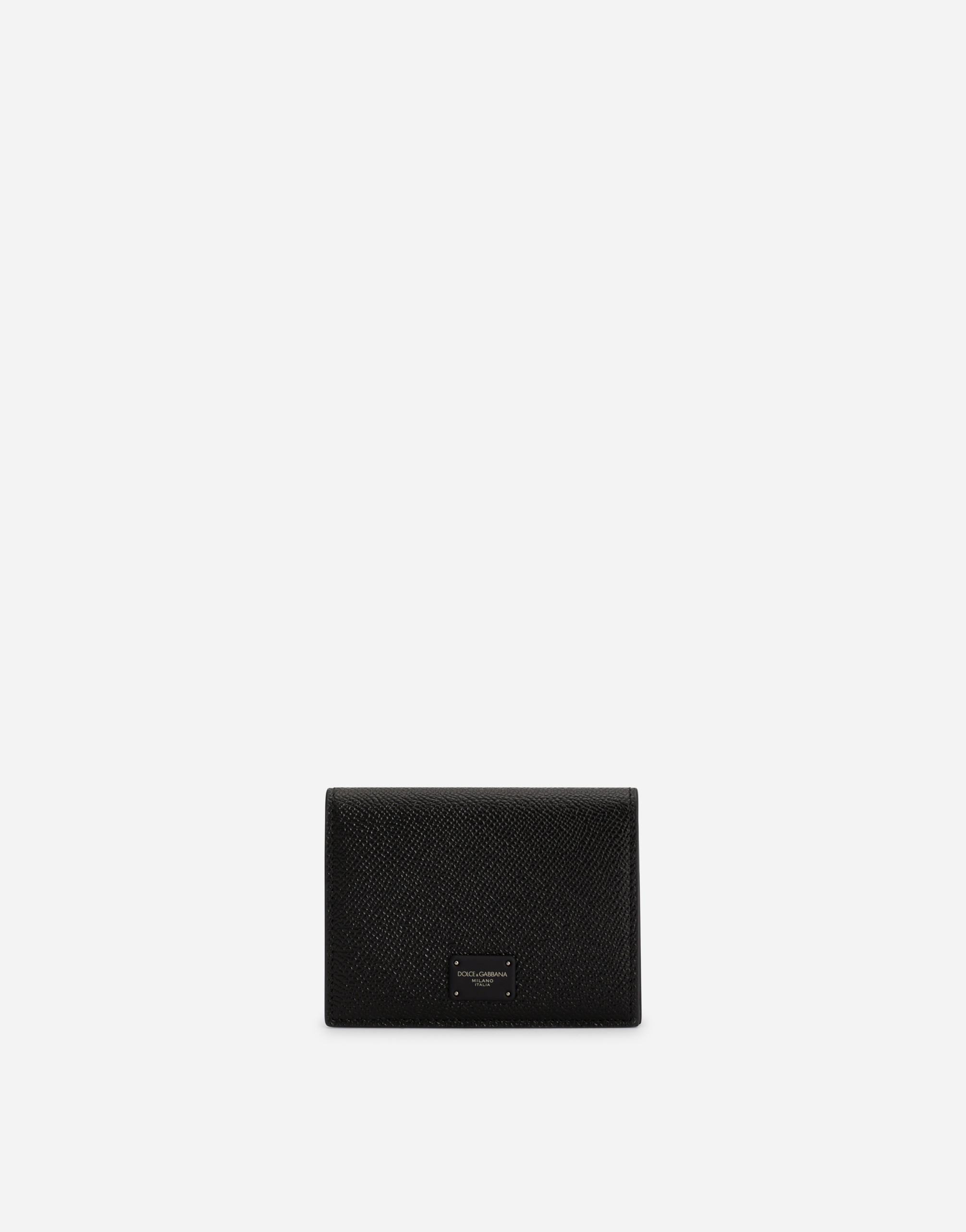 Calfskin nappa leather wallet in Black