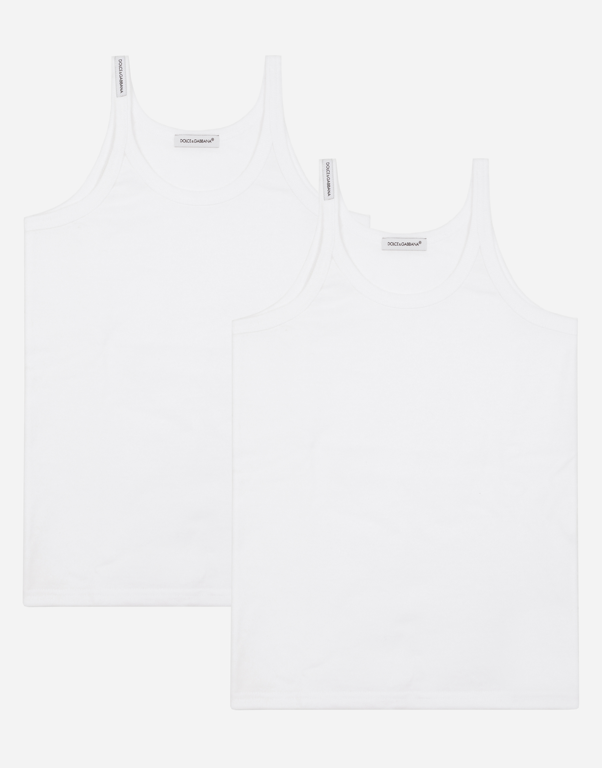 Short-sleeved jersey vest two-pack in White