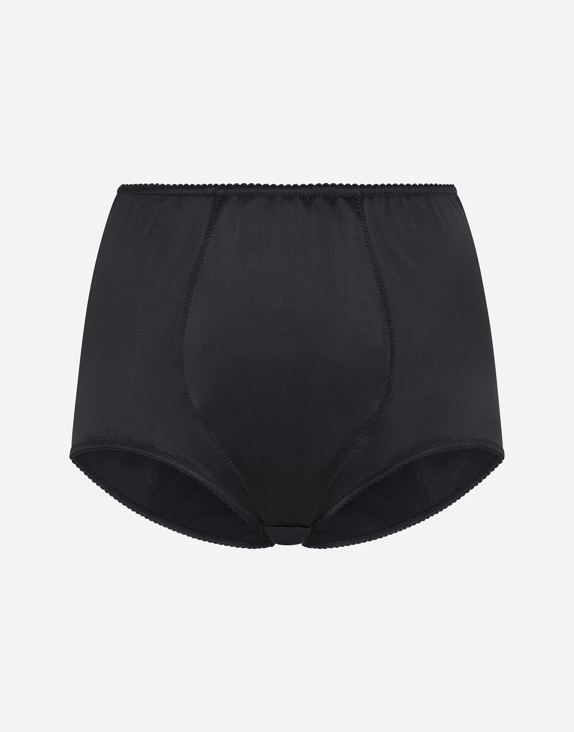 Satin high-waisted panties in Black