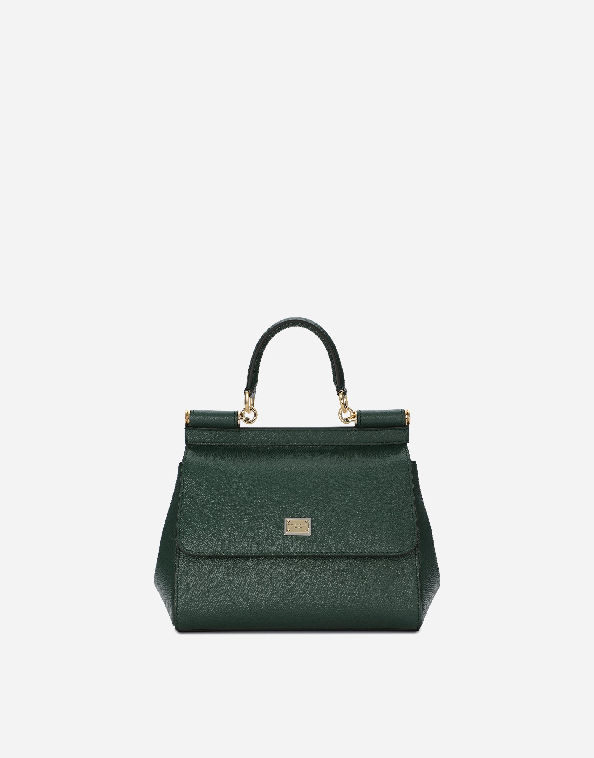 Small Sicily bag in dauphine calfskin in Green