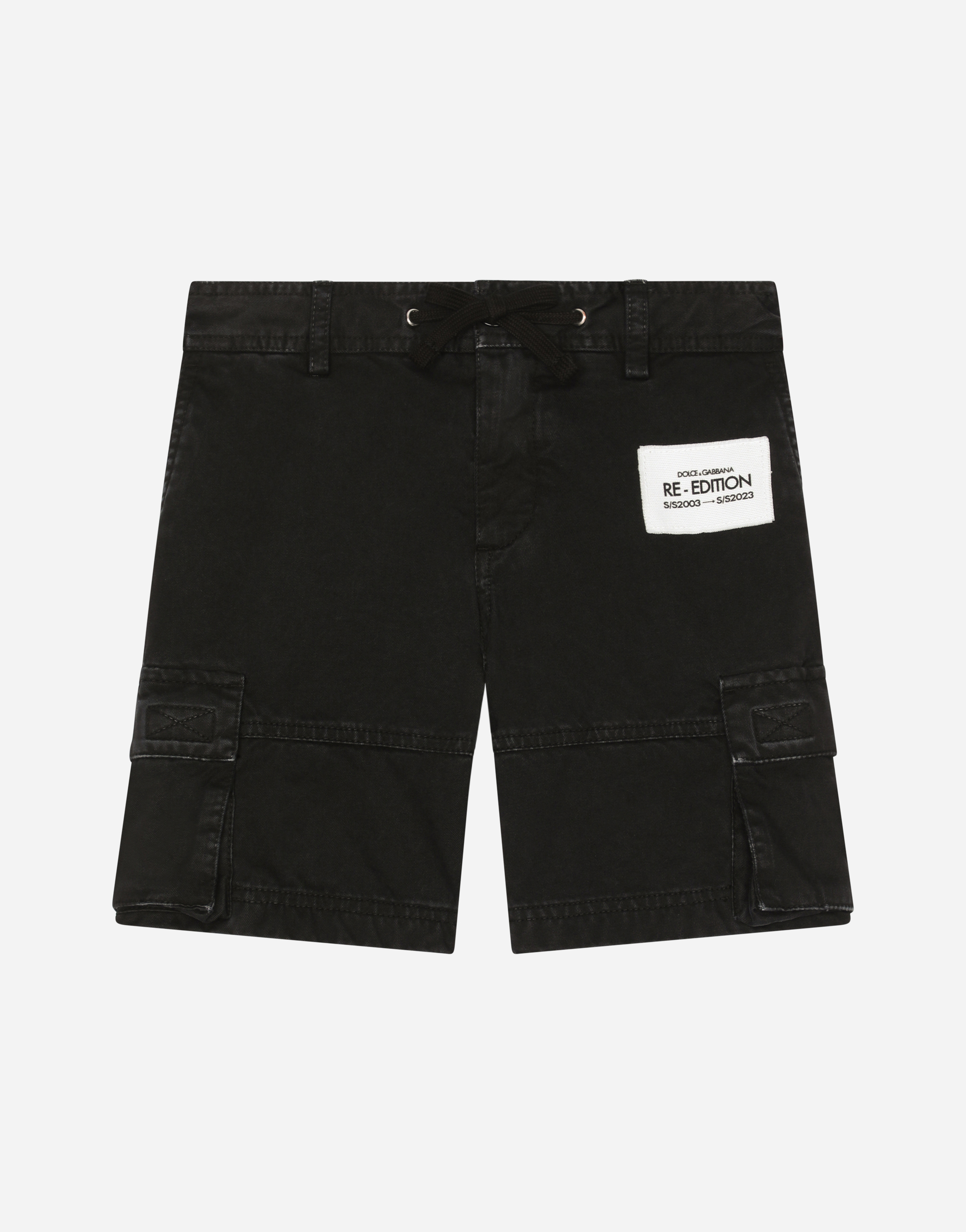 Garment-dyed cotton shorts in Grey