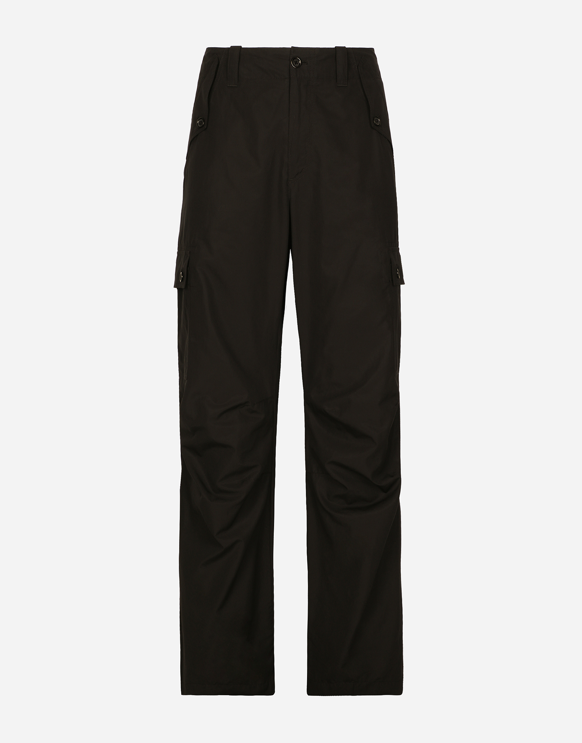 Cotton cargo pants with brand plate in Black