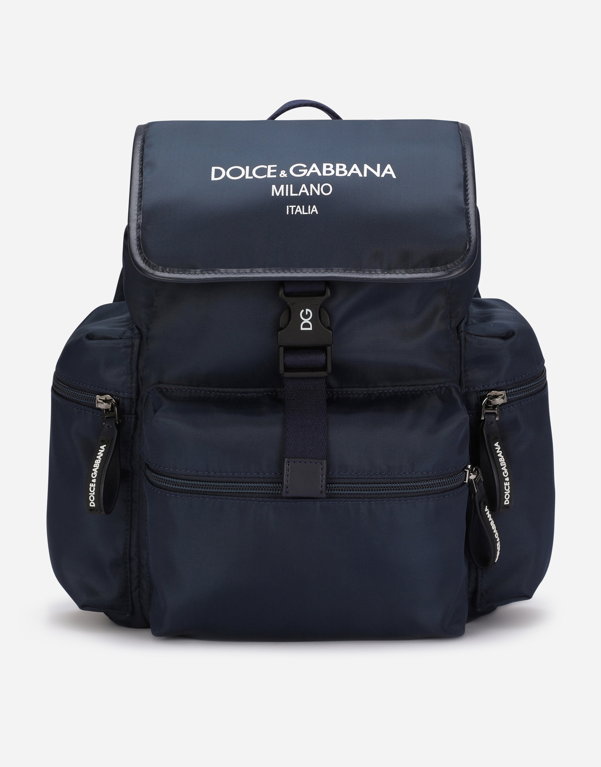 Nylon backpack with Dolce&Gabbana milano logo in Blue