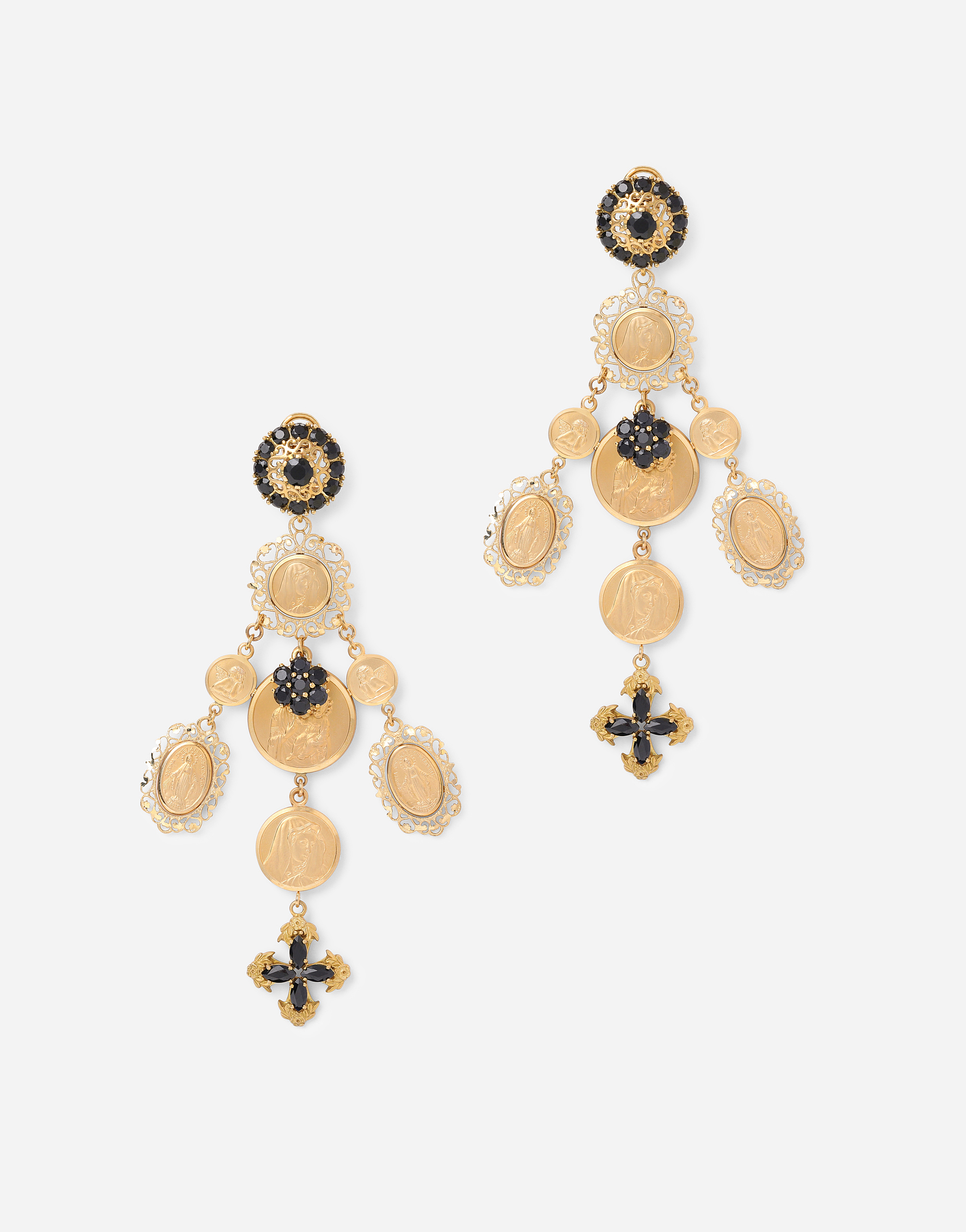 Sicily earrings in yellow 18kt gold with medals in Gold