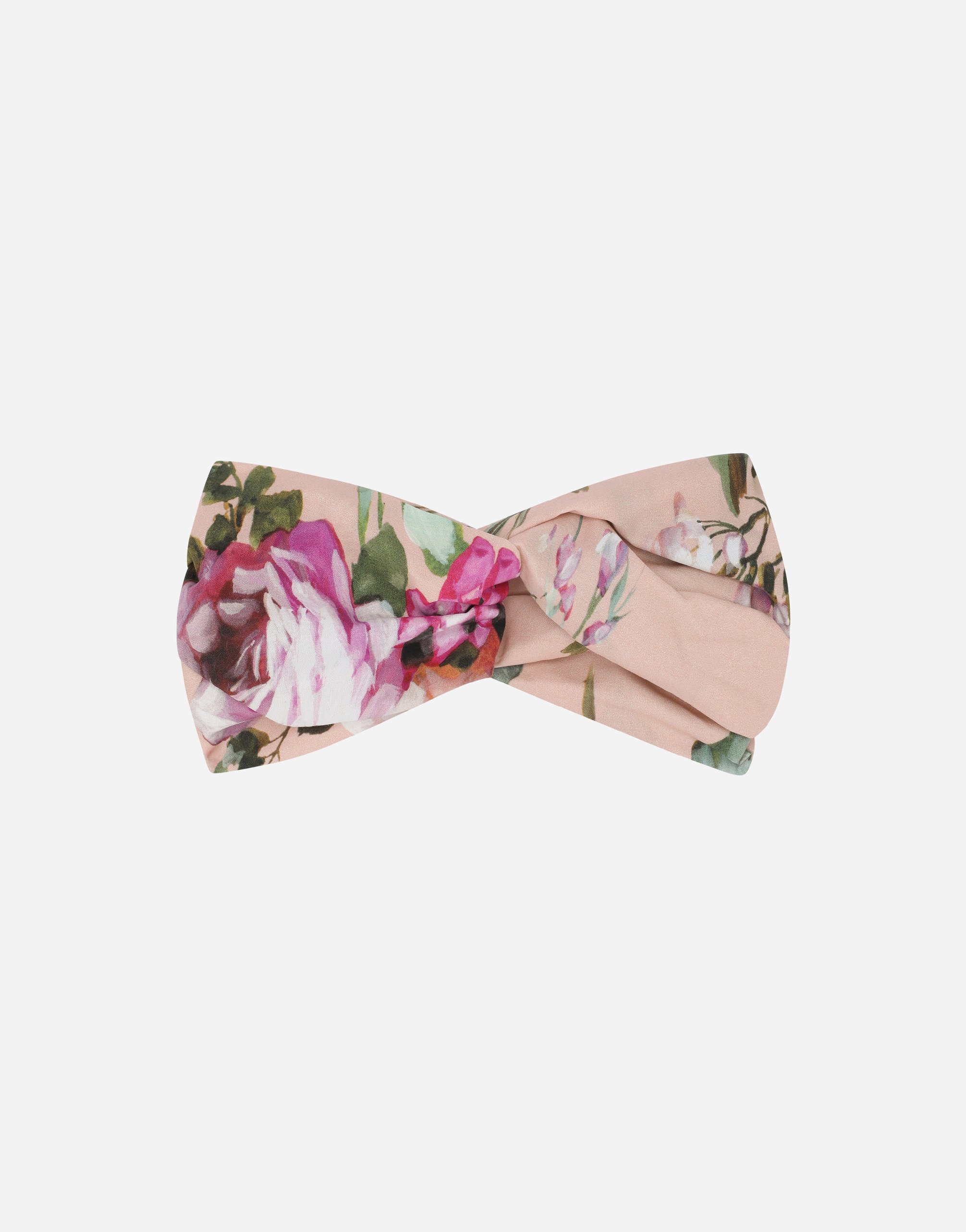 Rose-print poplin headband in Multicolor