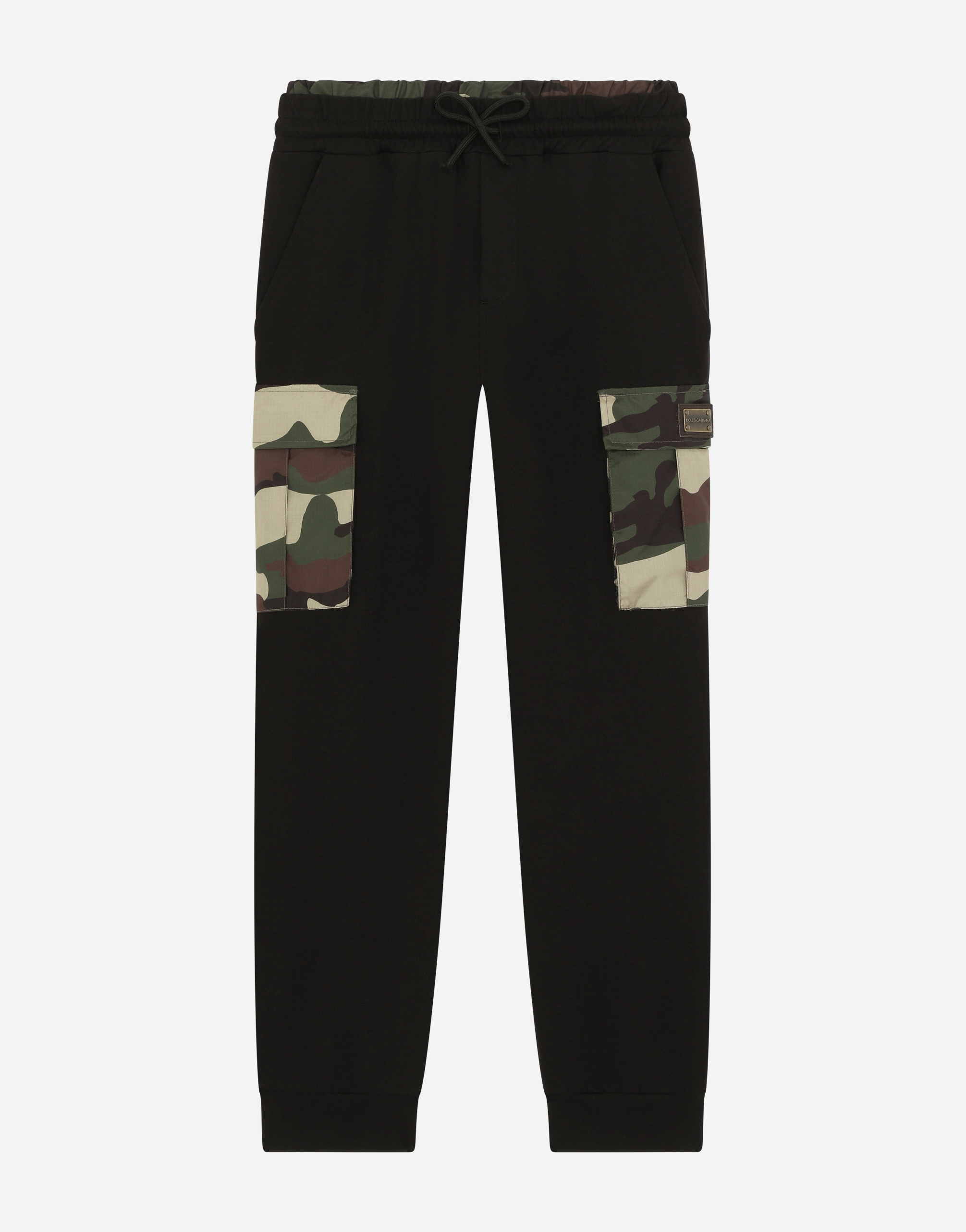 Camouflage jersey and nylon jogging pants in Multicolor