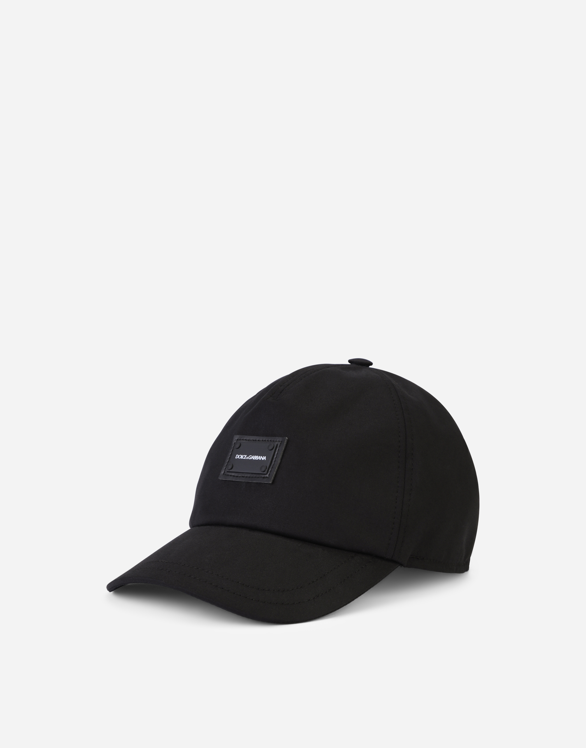 Baseball cap with branded tag in Black