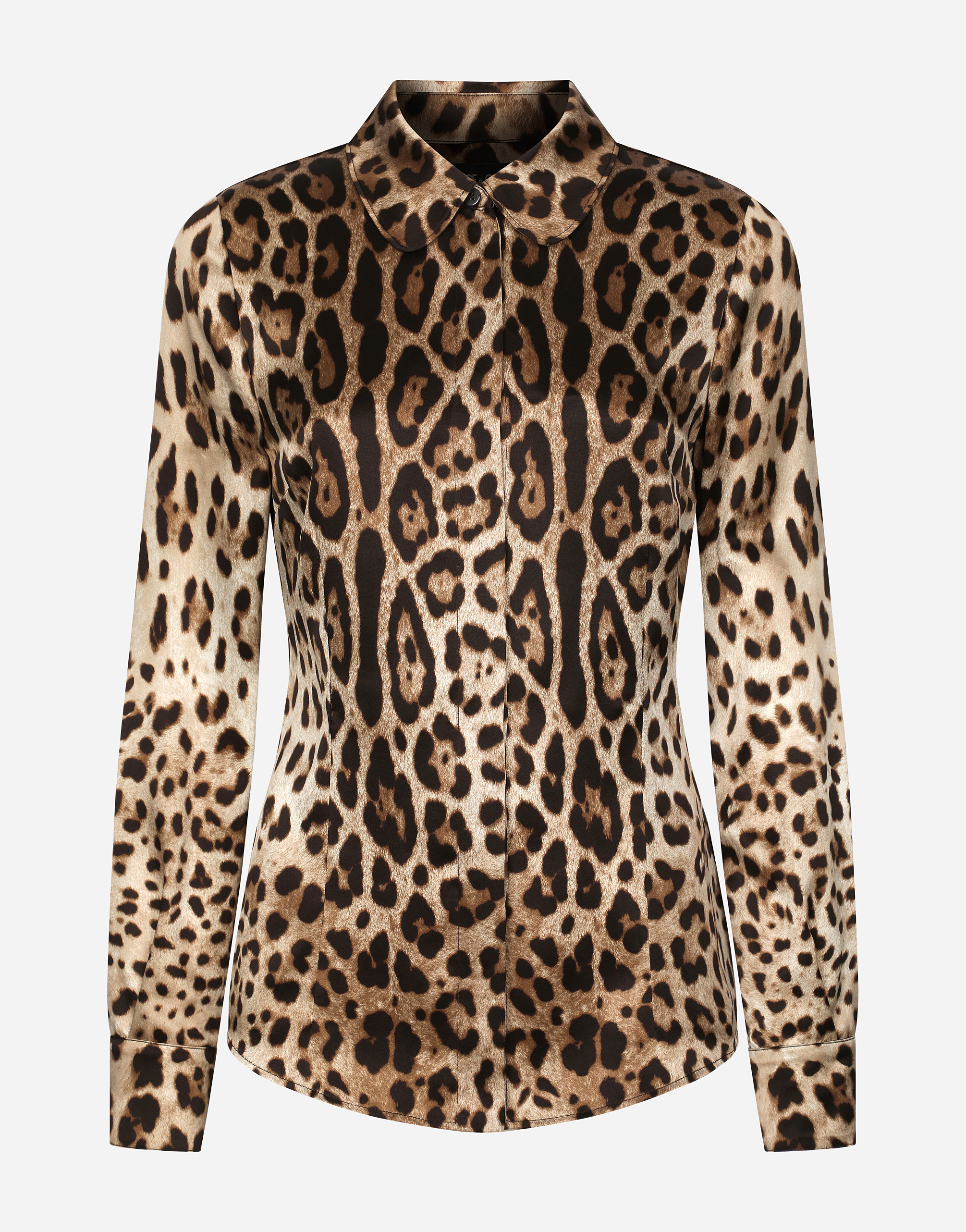 Leopard-print satin shirt in Animal Print