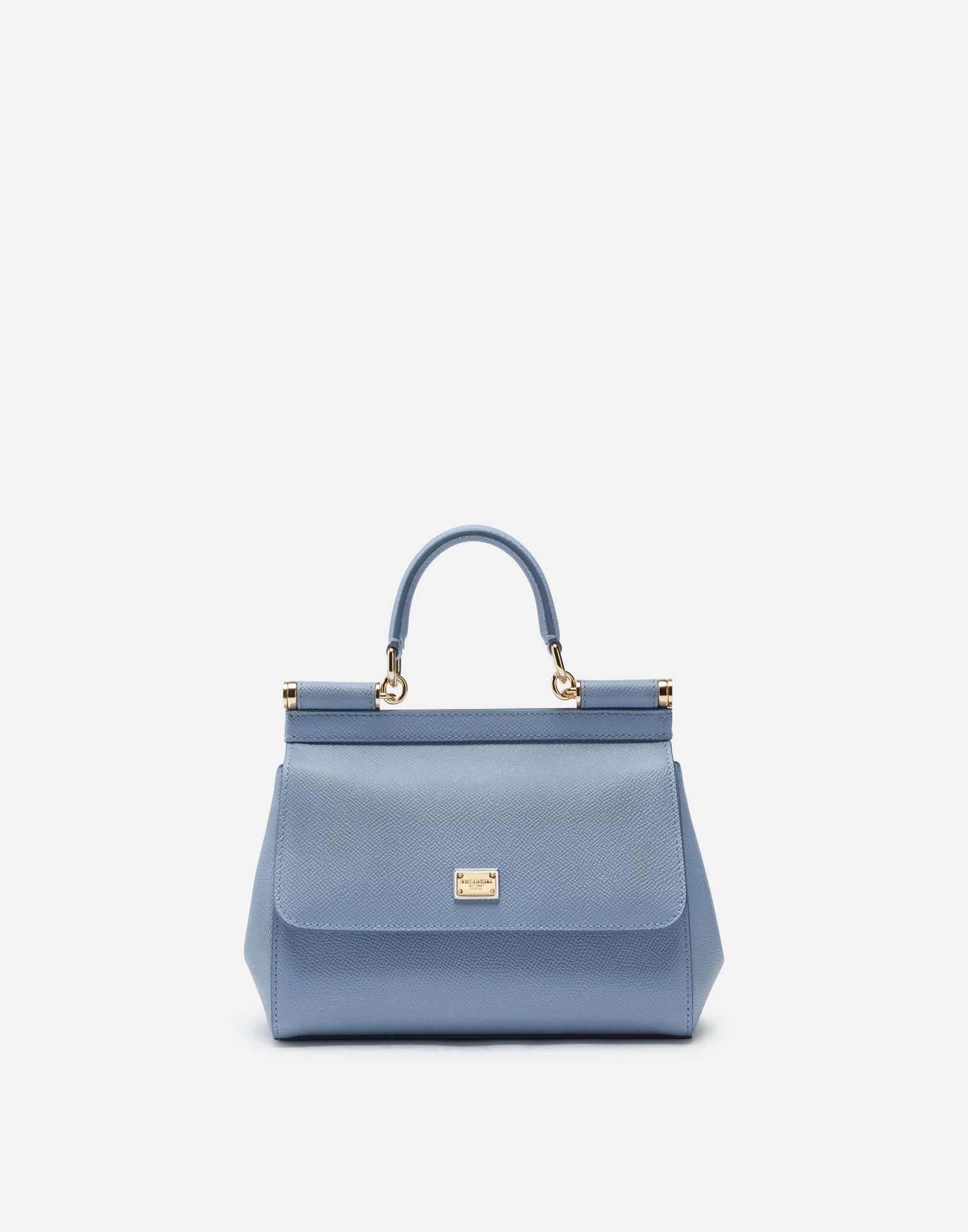 Small dauphine leather Sicily bag in Azure