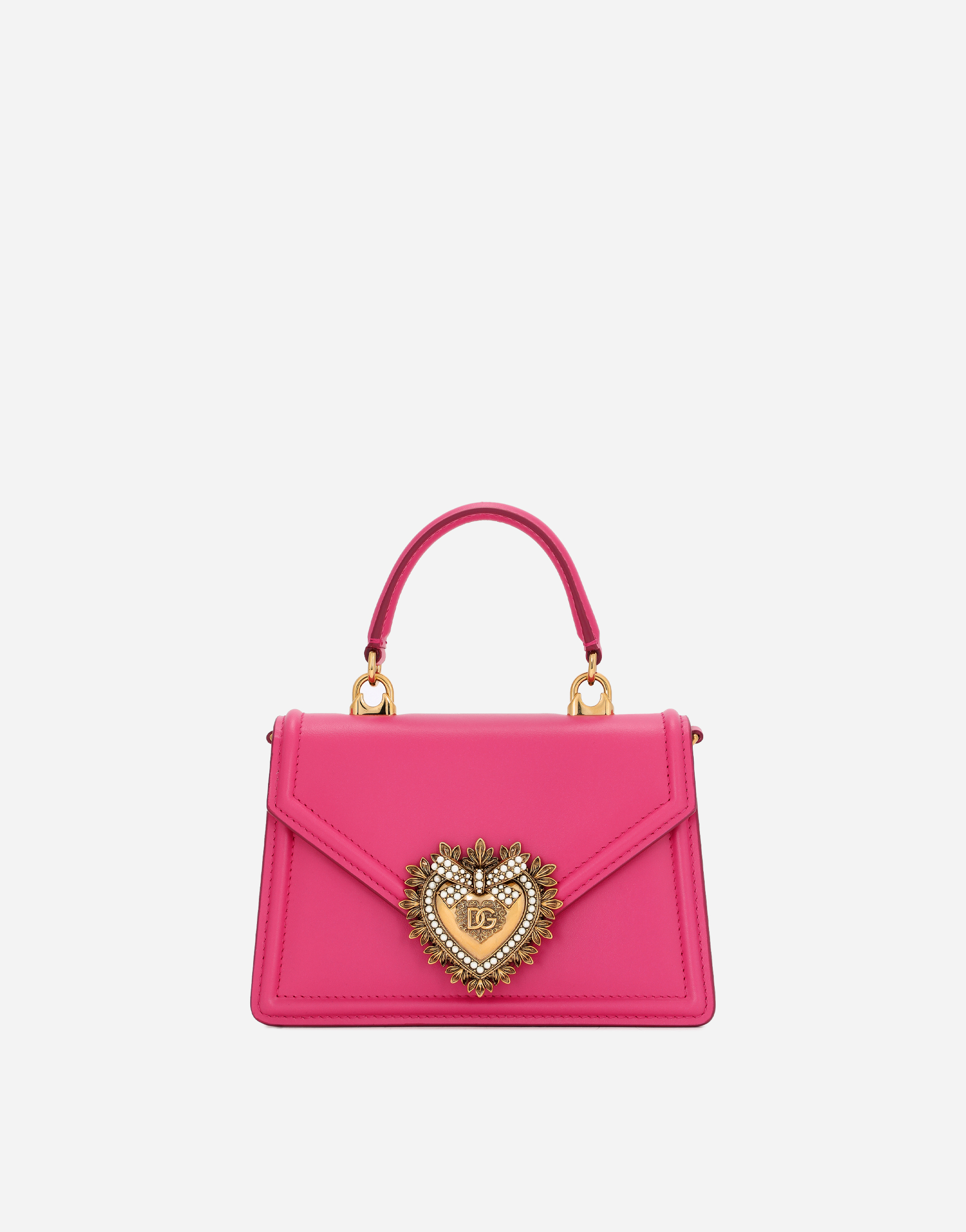 Dolce & Gabbana Small Calfskin Devotion Bag In Pink