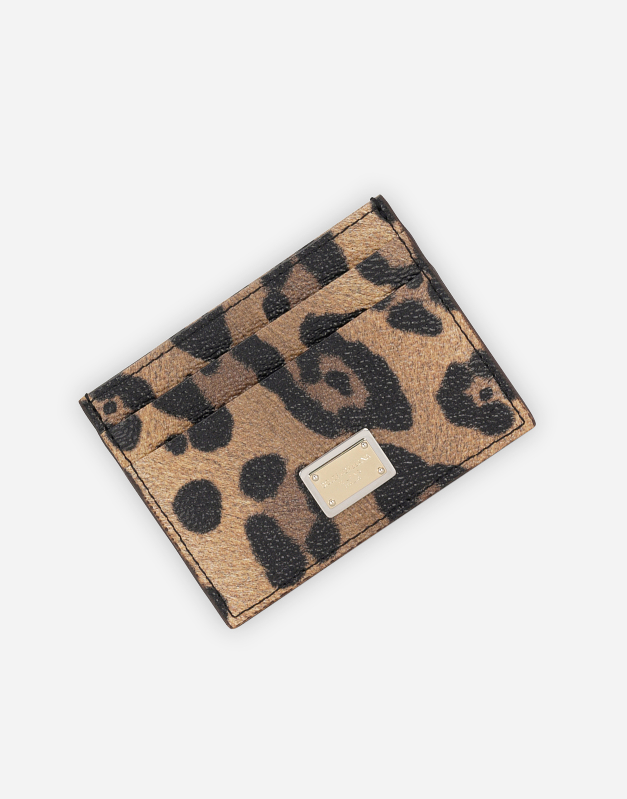 Mens Accessories Wallets and cardholders Dolce & Gabbana Leather Leopard Print Strapped Cardholder for Men Save 8% 