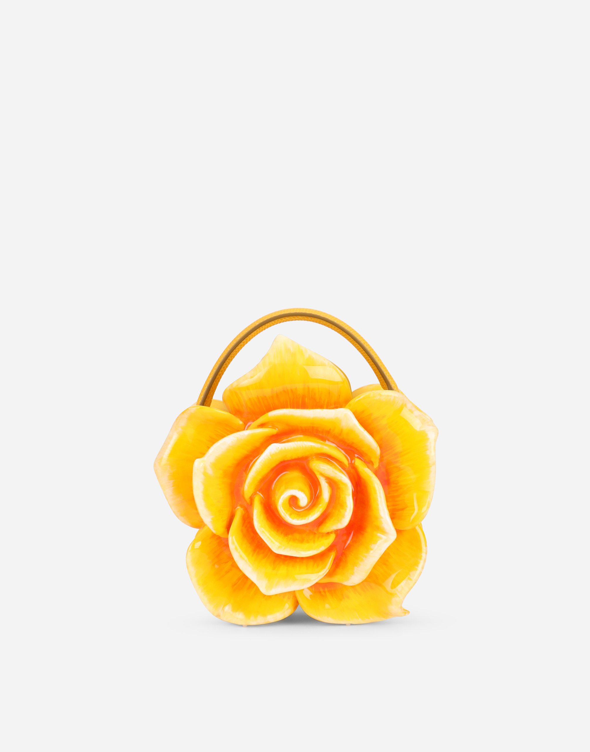Rose Dolce Box bag in painted resin in Yellow