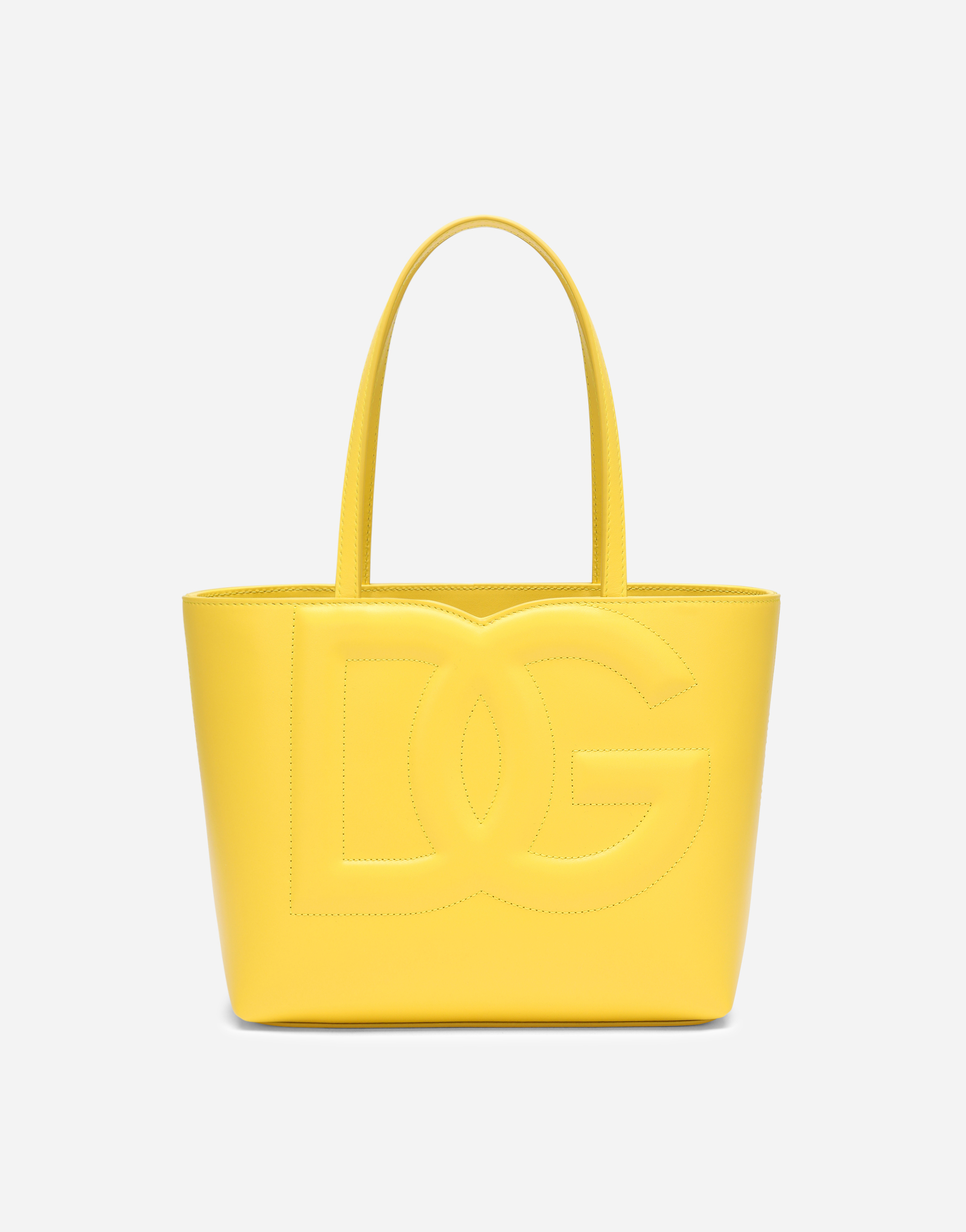 Small calfskin DG Logo Bag shopper in Yellow