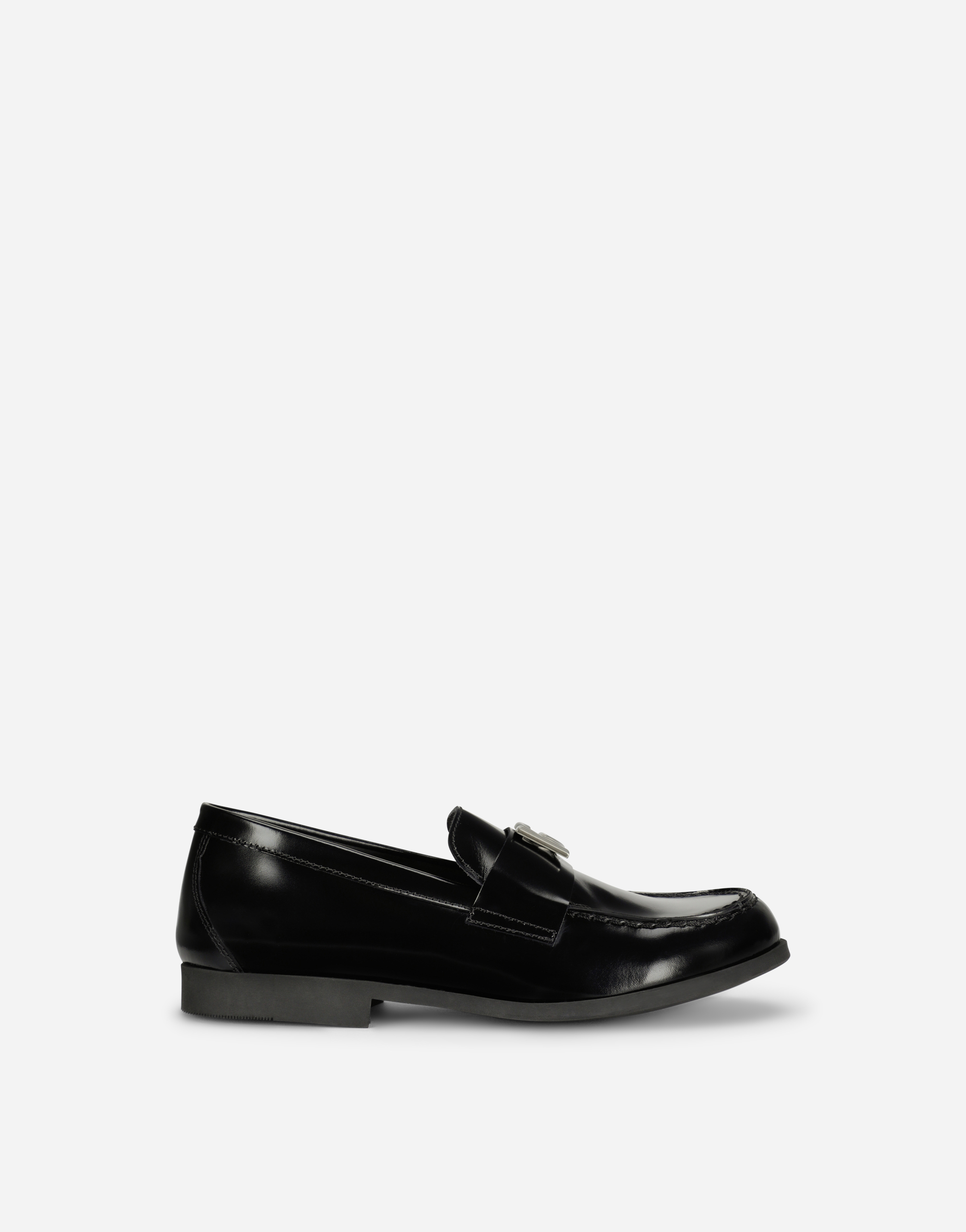Calfskin loafers with DG logo in Black