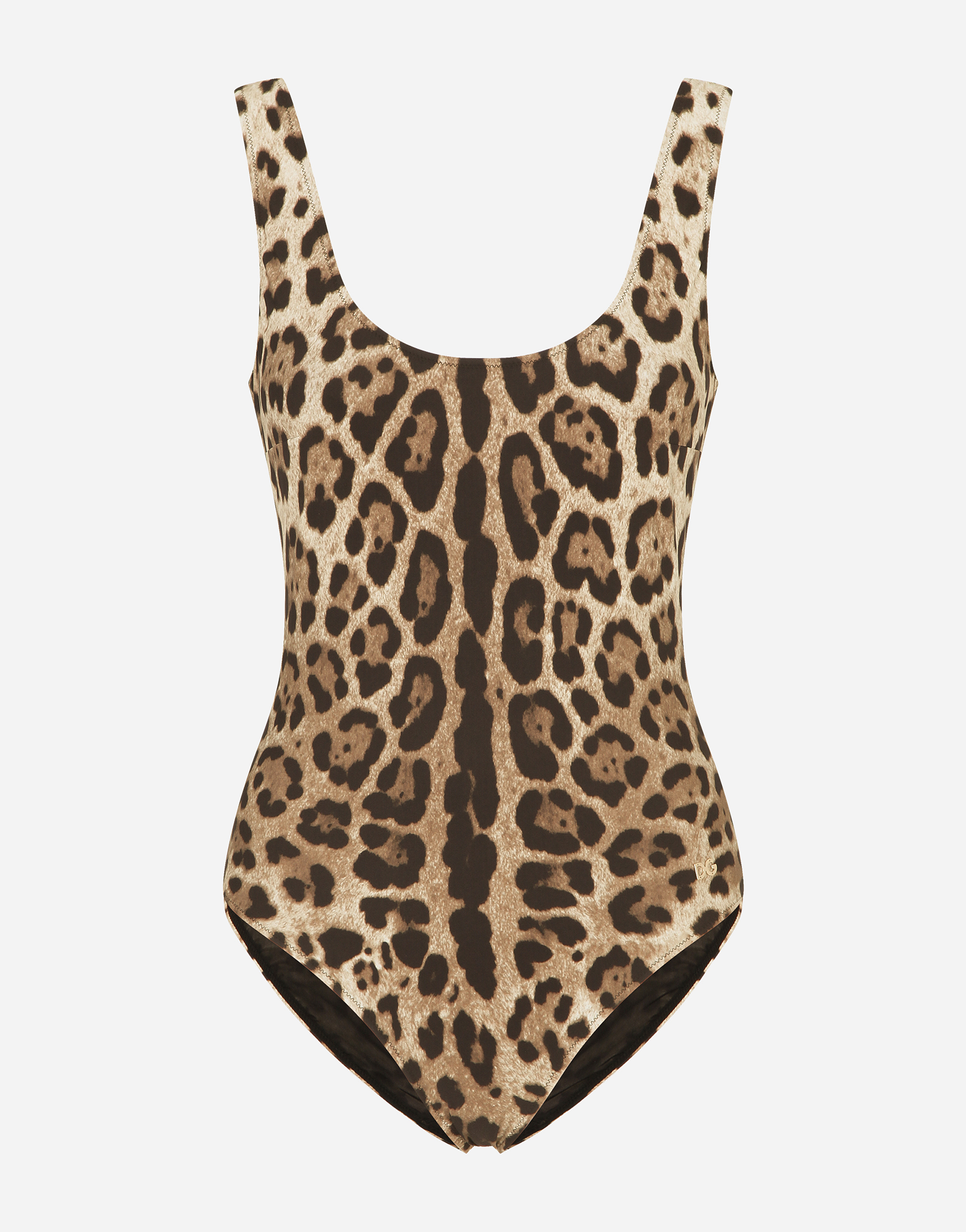 Leopard-print one-piece swimsuit in Multicolor