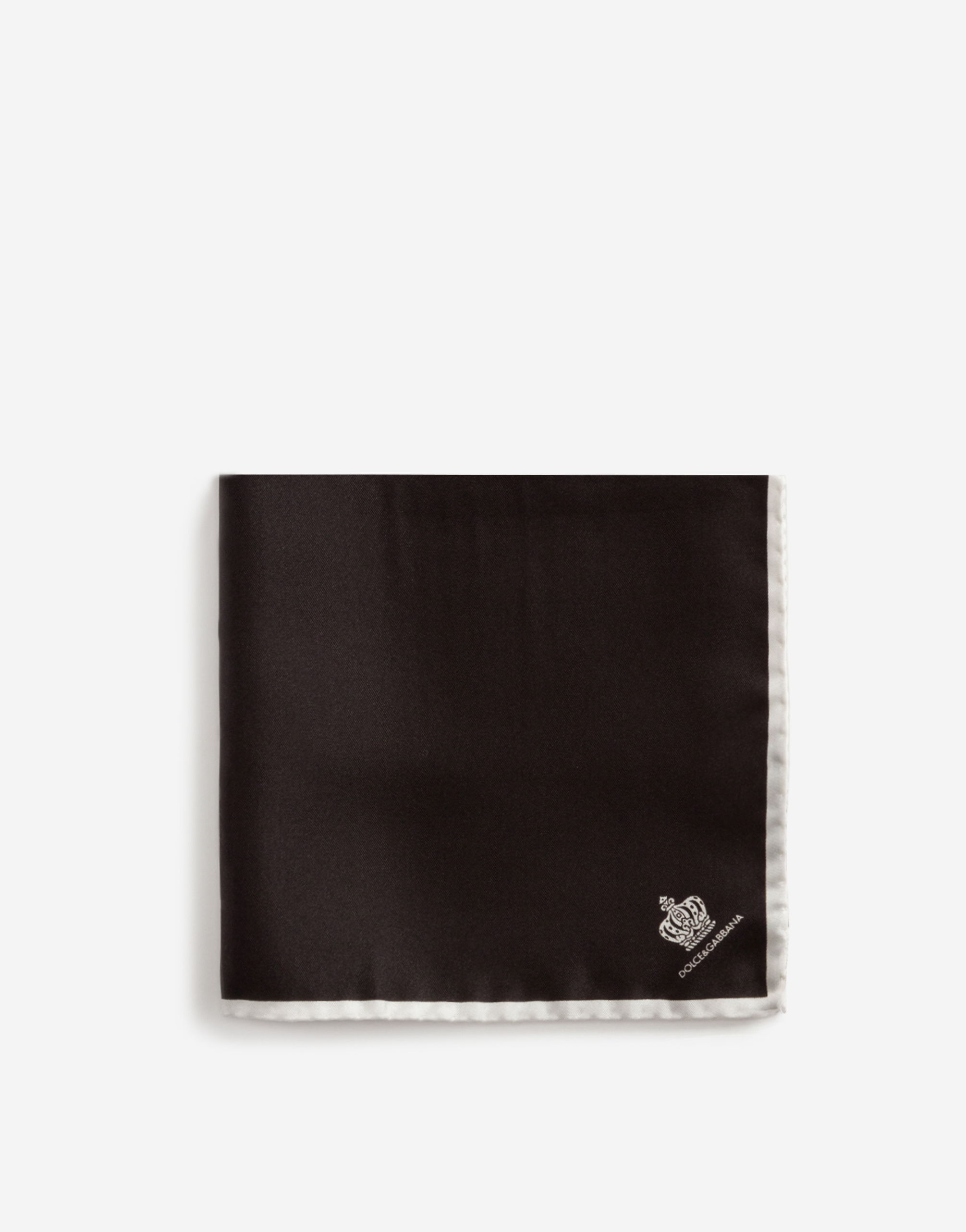 Silk pocket square in Black