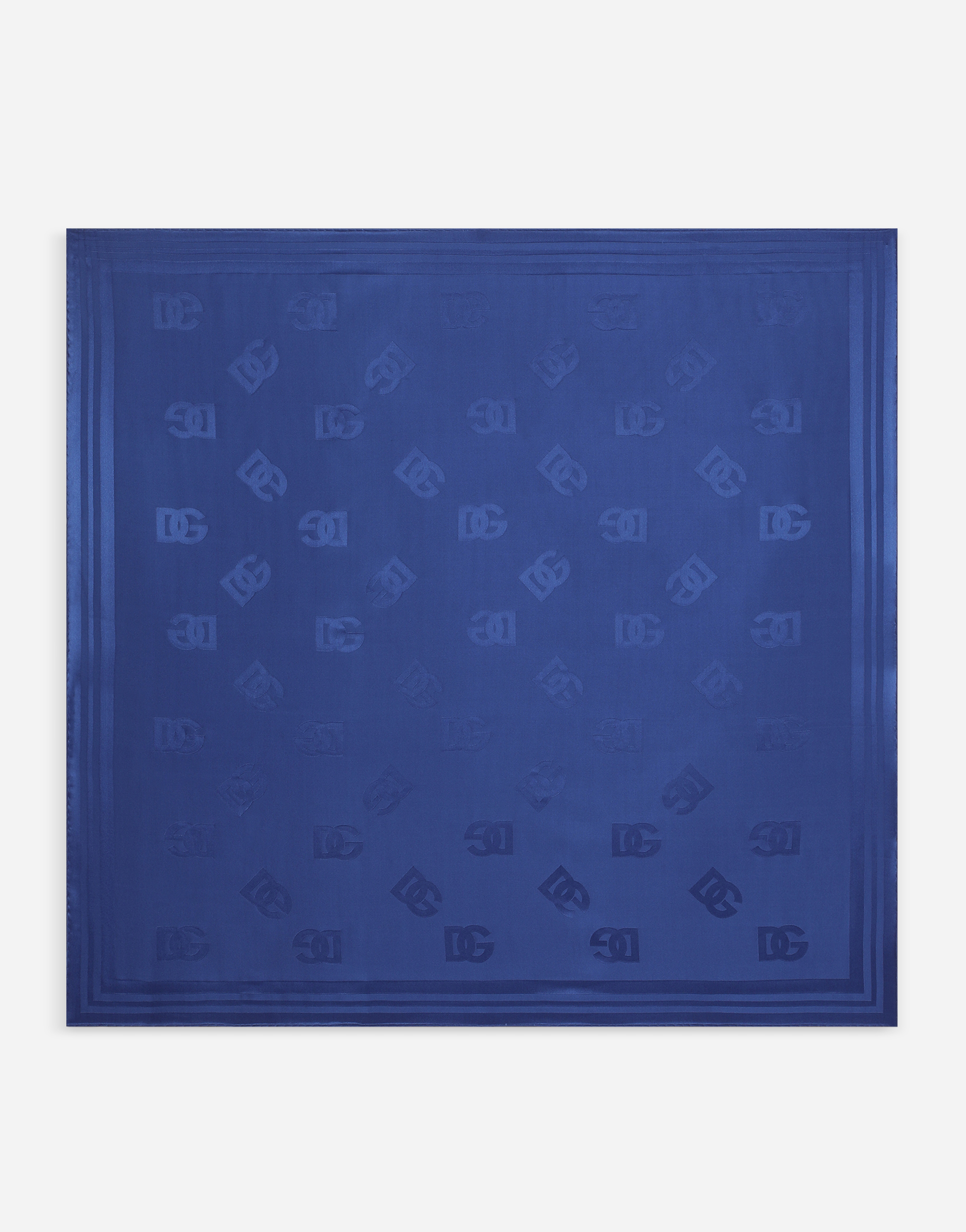 Twill jacquard scarf with DG logo (90 x 90) in Blue