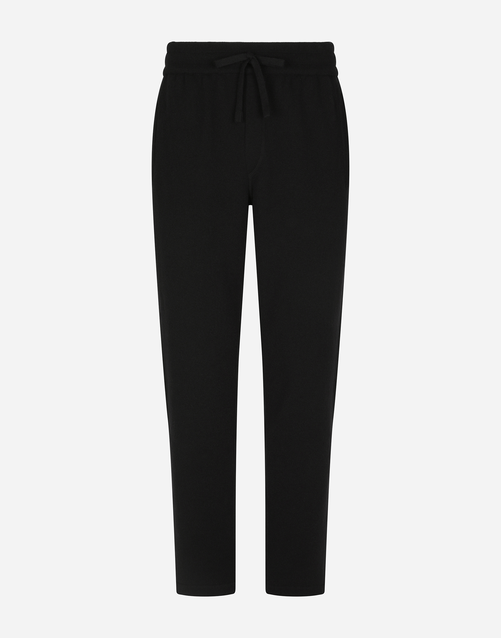 Cashmere jogging pants with DG logo in Black