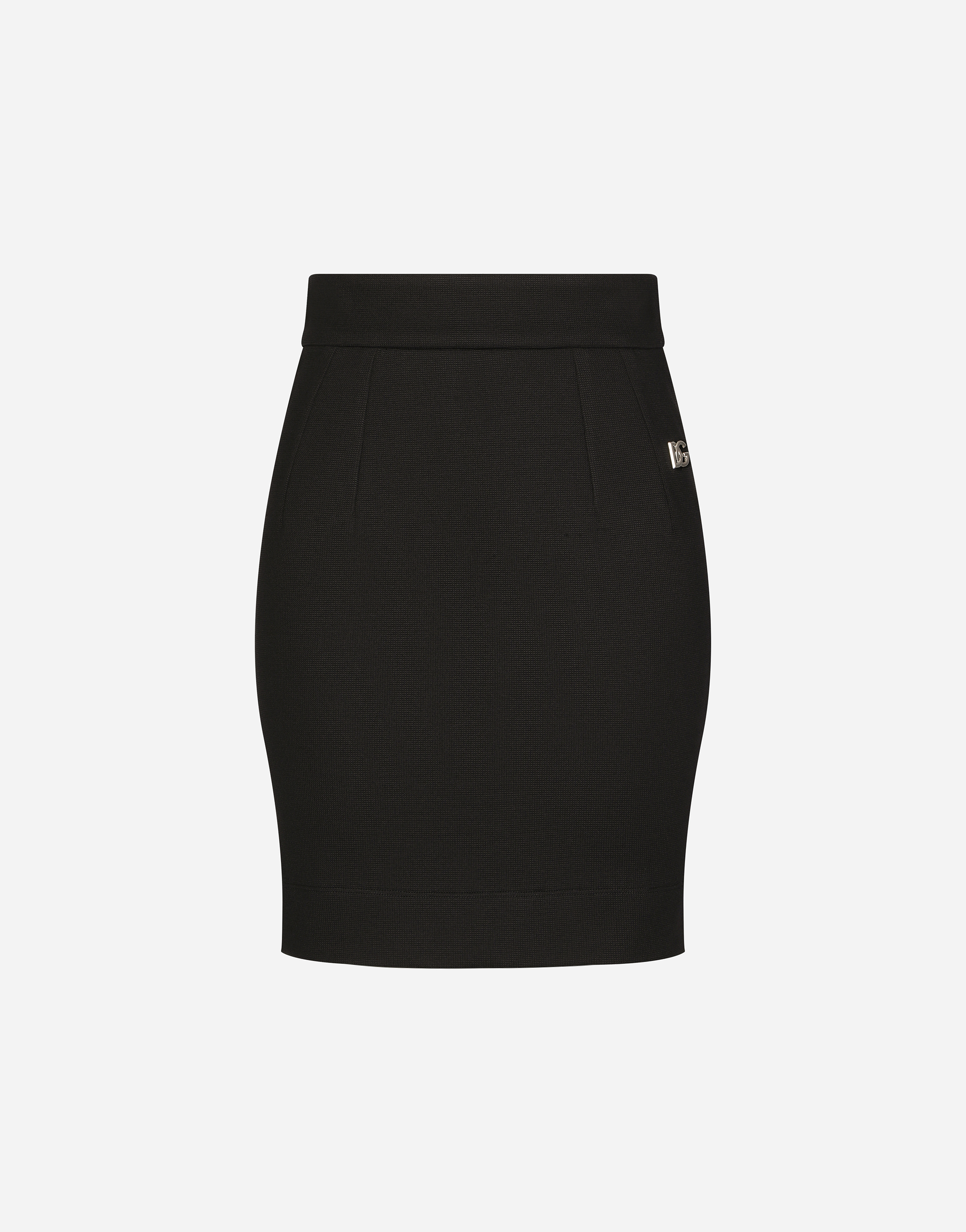 Milano rib miniskirt with DG logo in Black