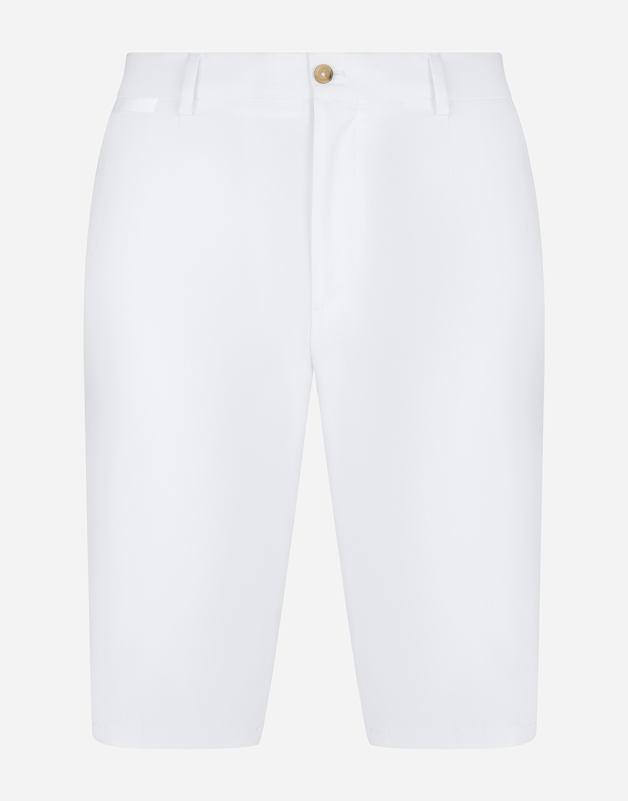 Stretch cotton shorts with DG embroidery in White