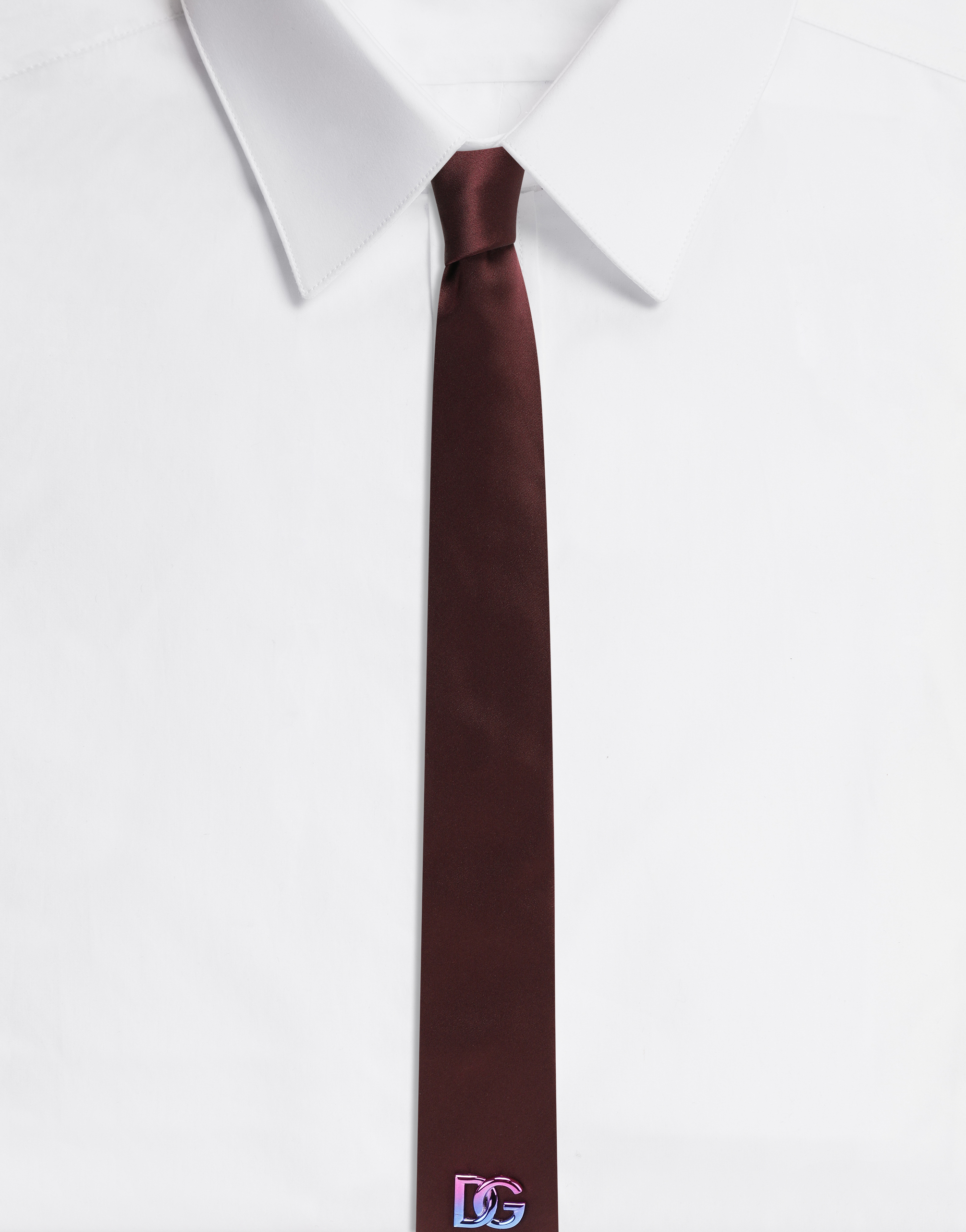 6-cm silk blade tie with metal DG logo in Multicolor