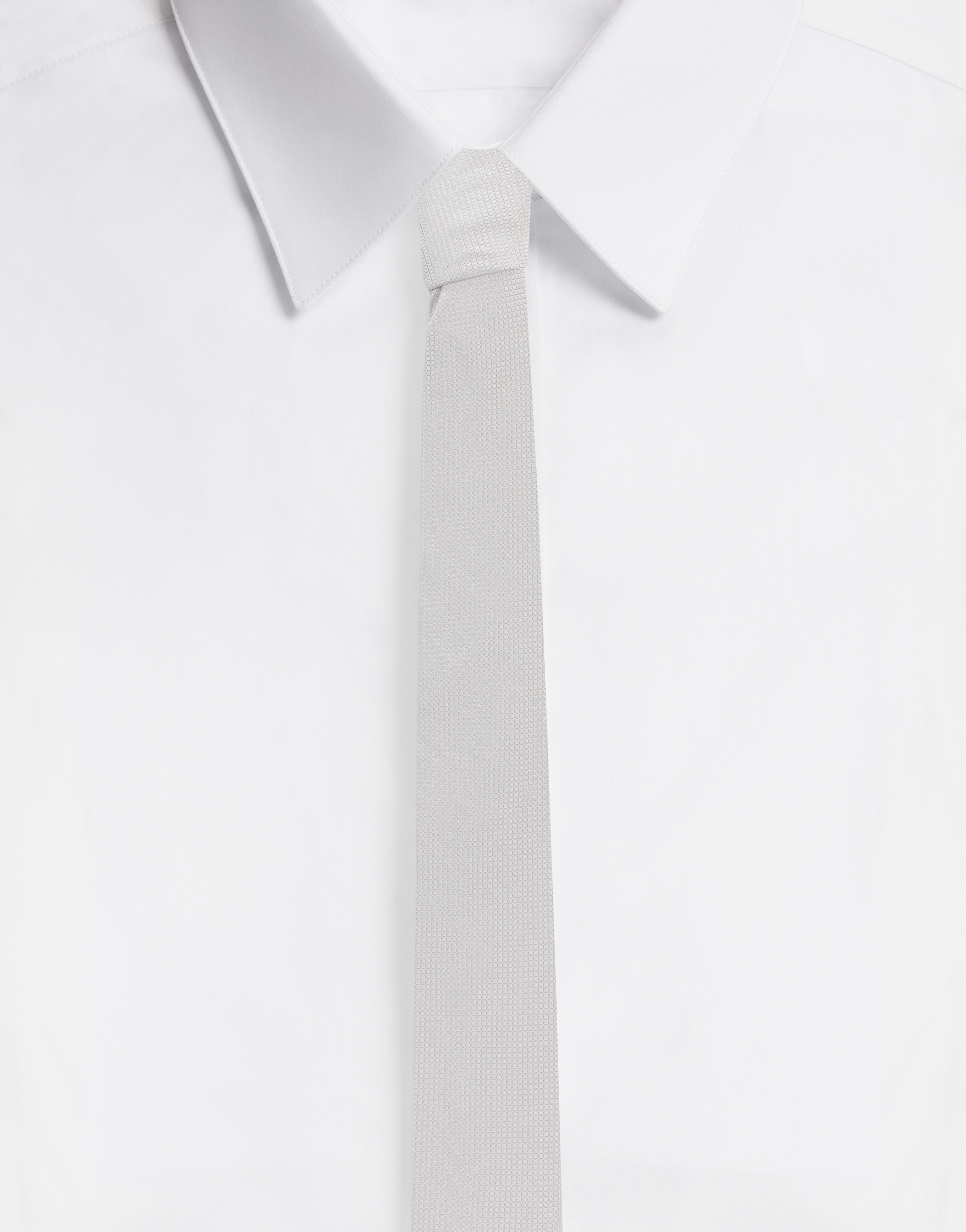 8 cm blade tie in jacquard silk in Grey