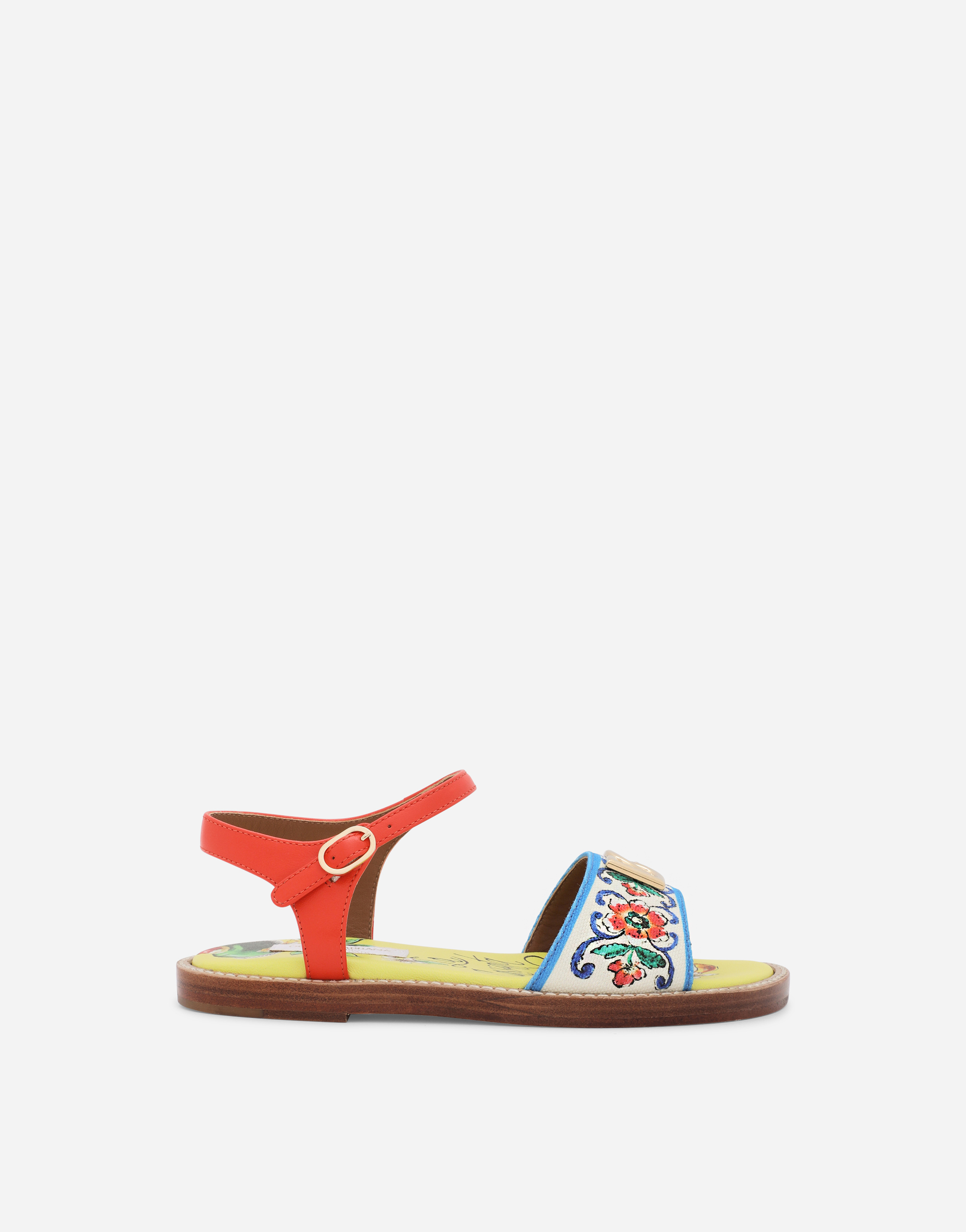Canvas sandals with Capri print in Multicolor