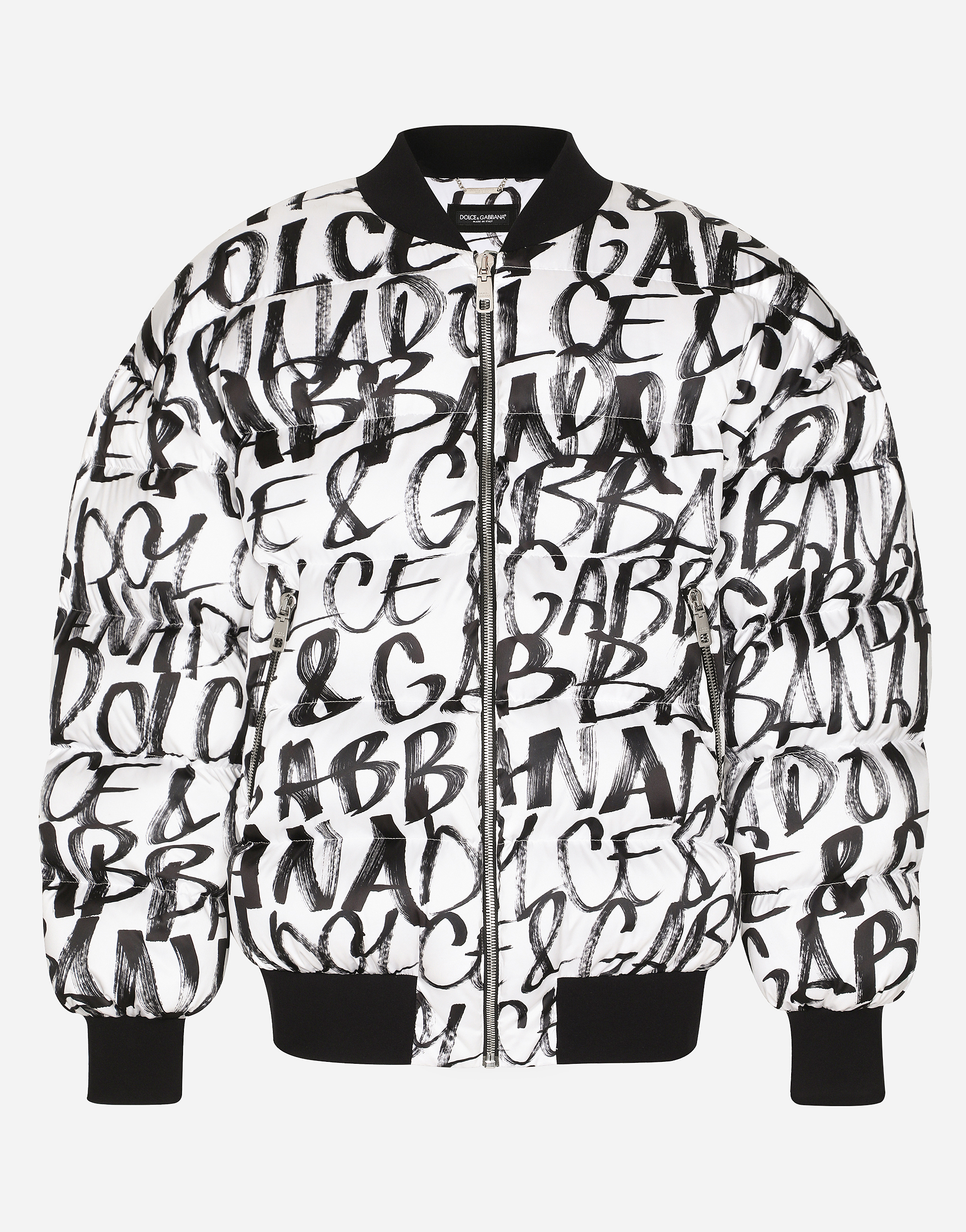 Nylon jacket with all-over Dolce&Gabbana print in Multicolor