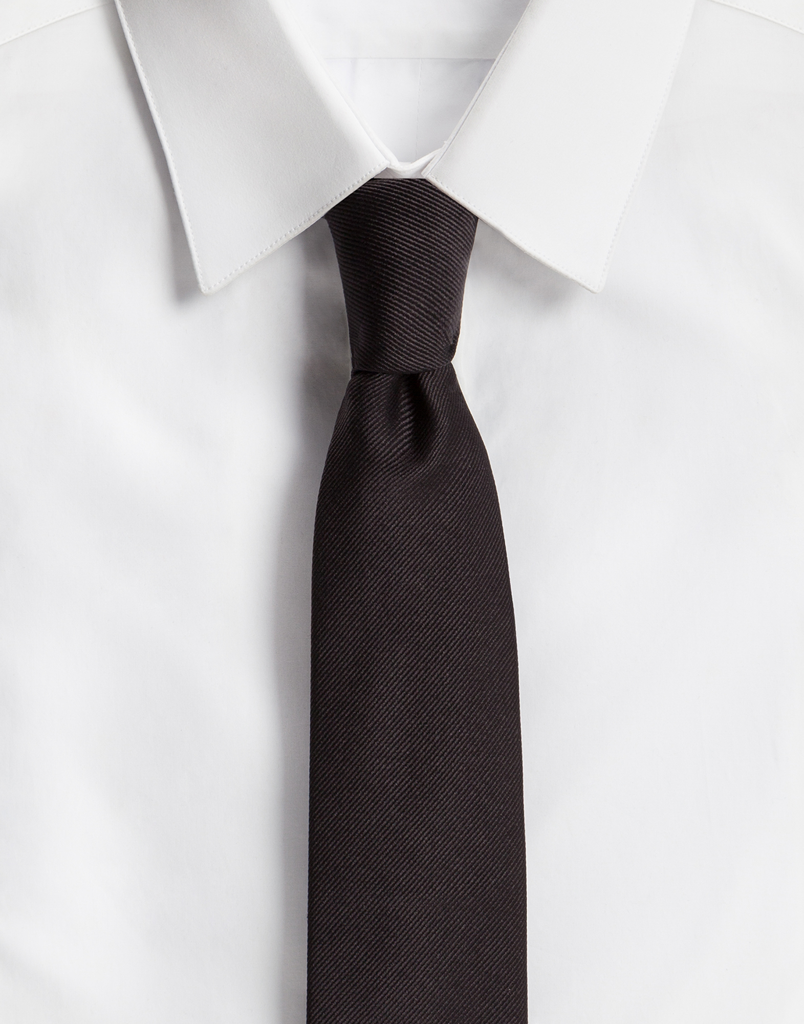 6-cm silk faille blade tie in Black