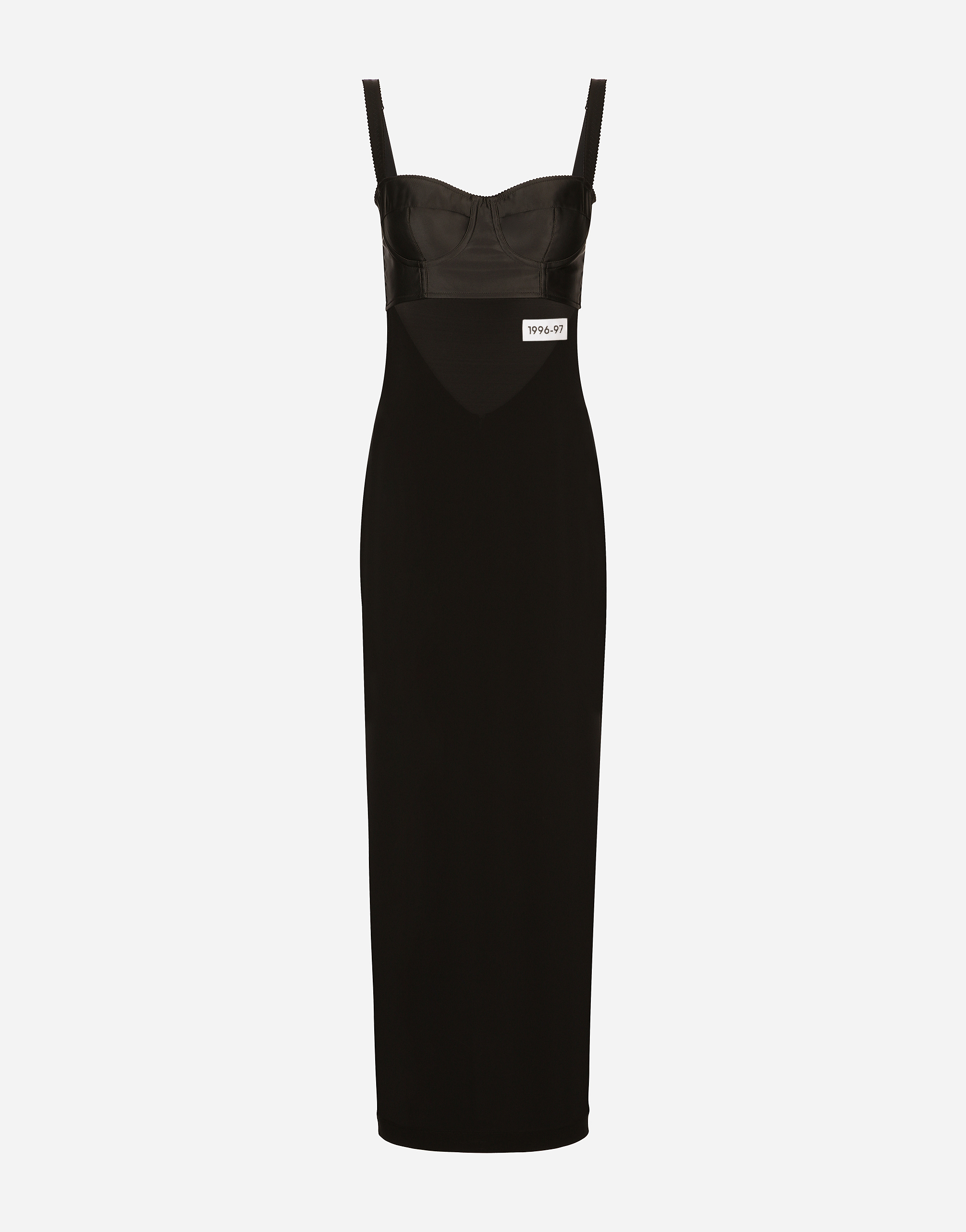KIM DOLCE&GABBANA Organzine calf-length corset dress in Black