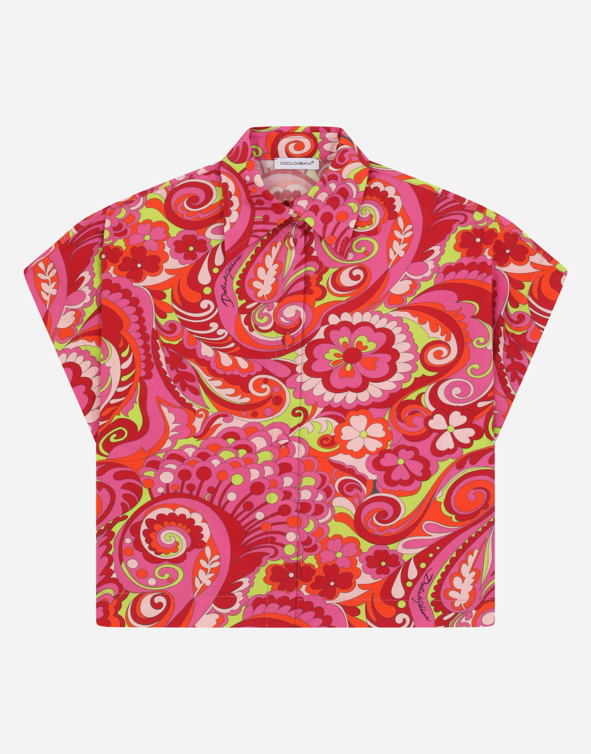 60s-print poplin shirt in Multicolor