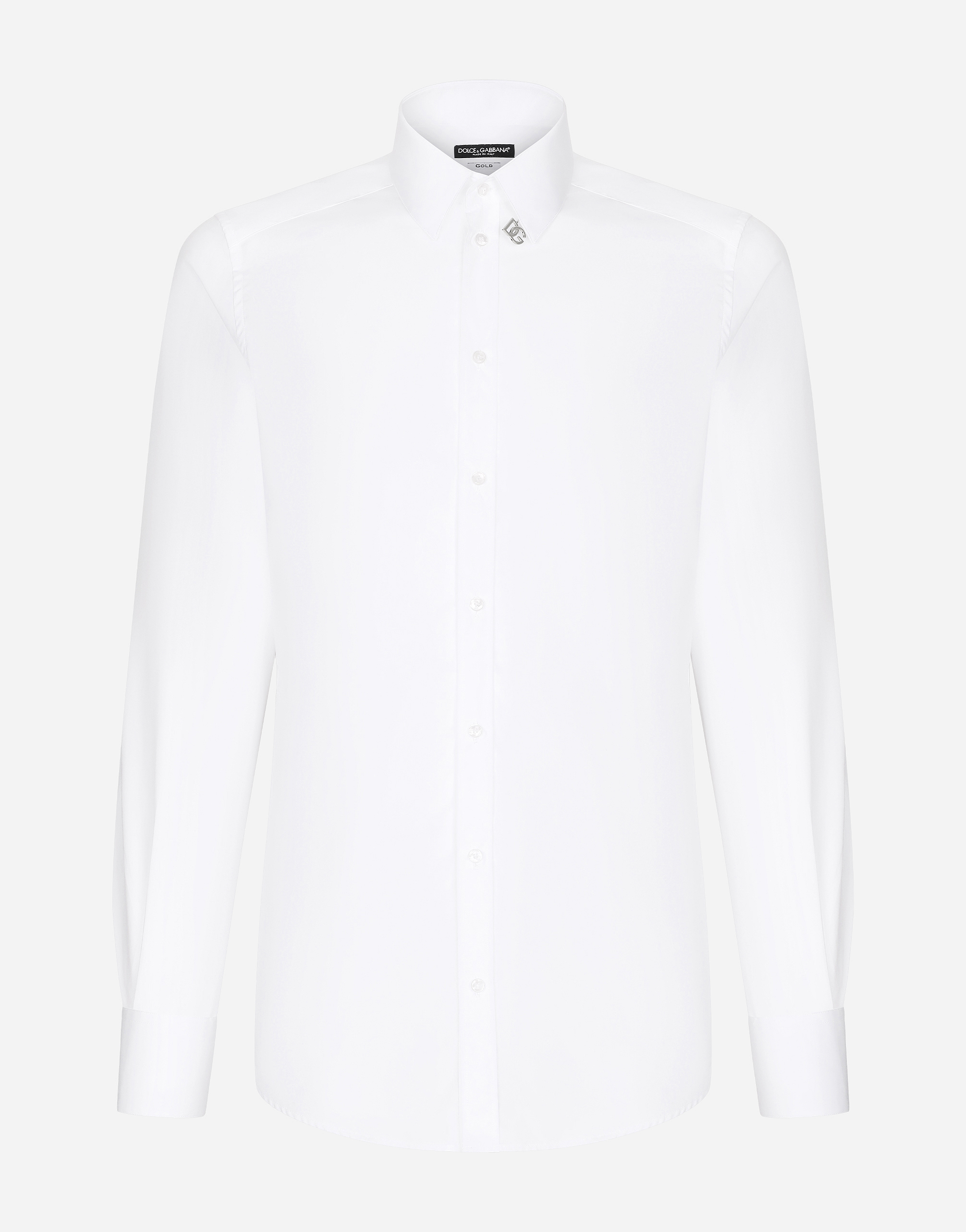 Cotton Gold-fit shirt with DG patch in White