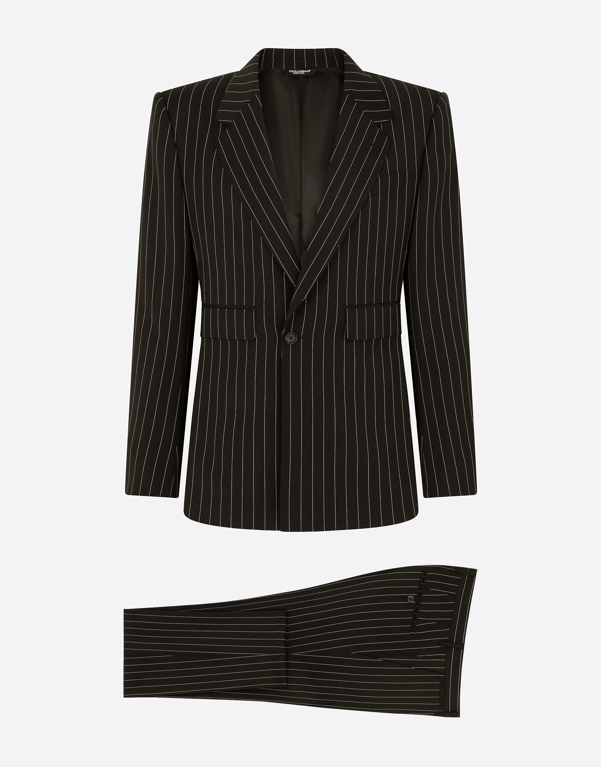 Pinstripe stretch wool Sicilia-fit suit in Multicolor