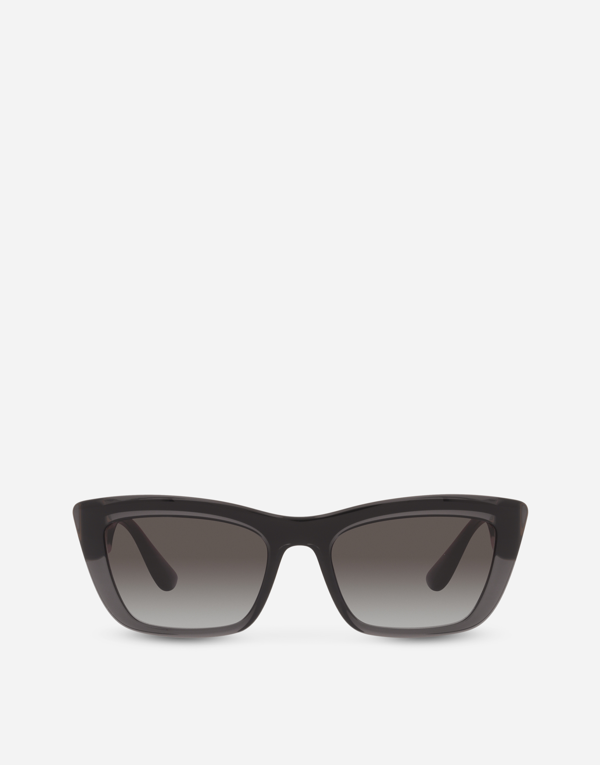 Step injection sunglasses in Clear grey and black