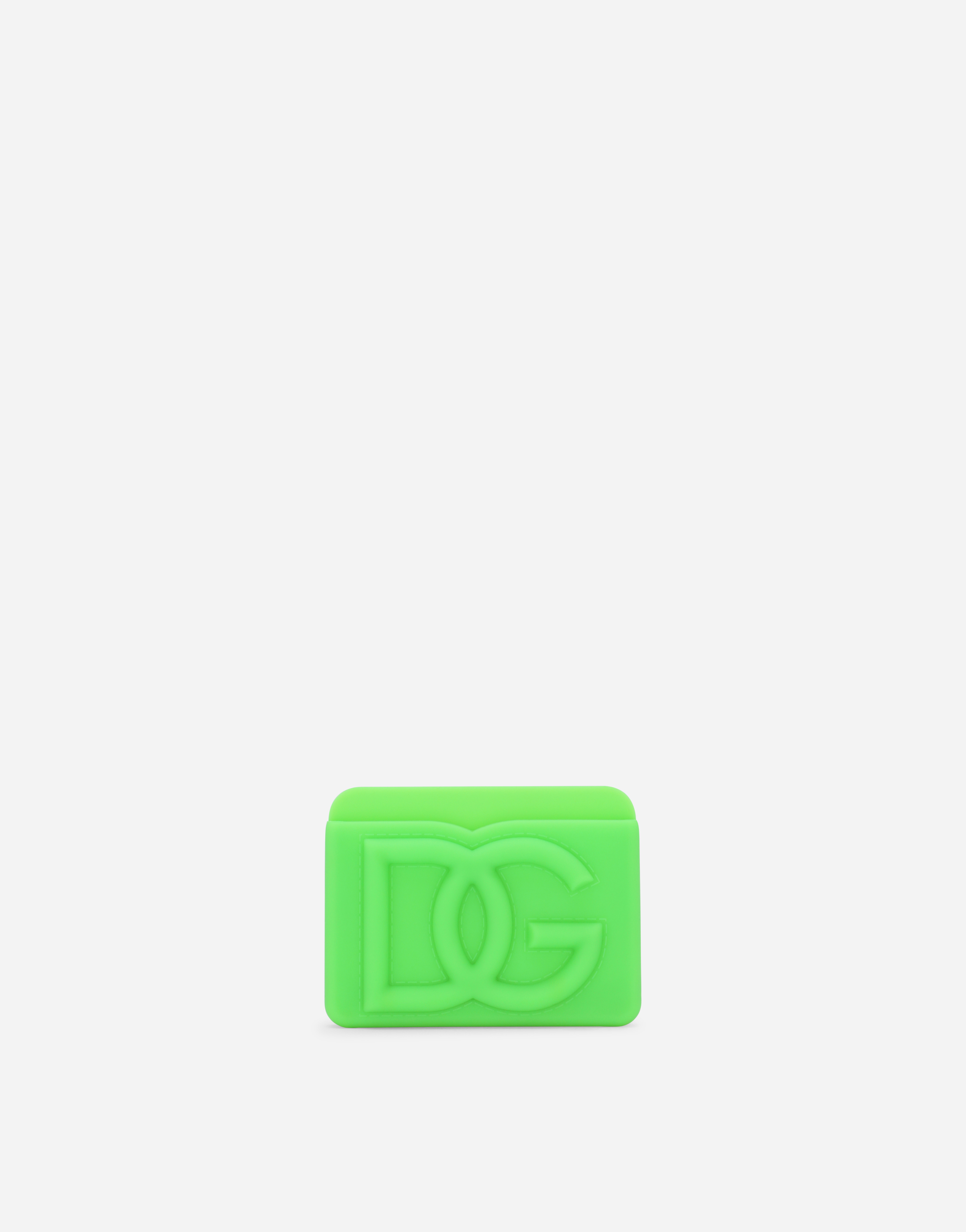 Rubber card holder with embossed logo in Green