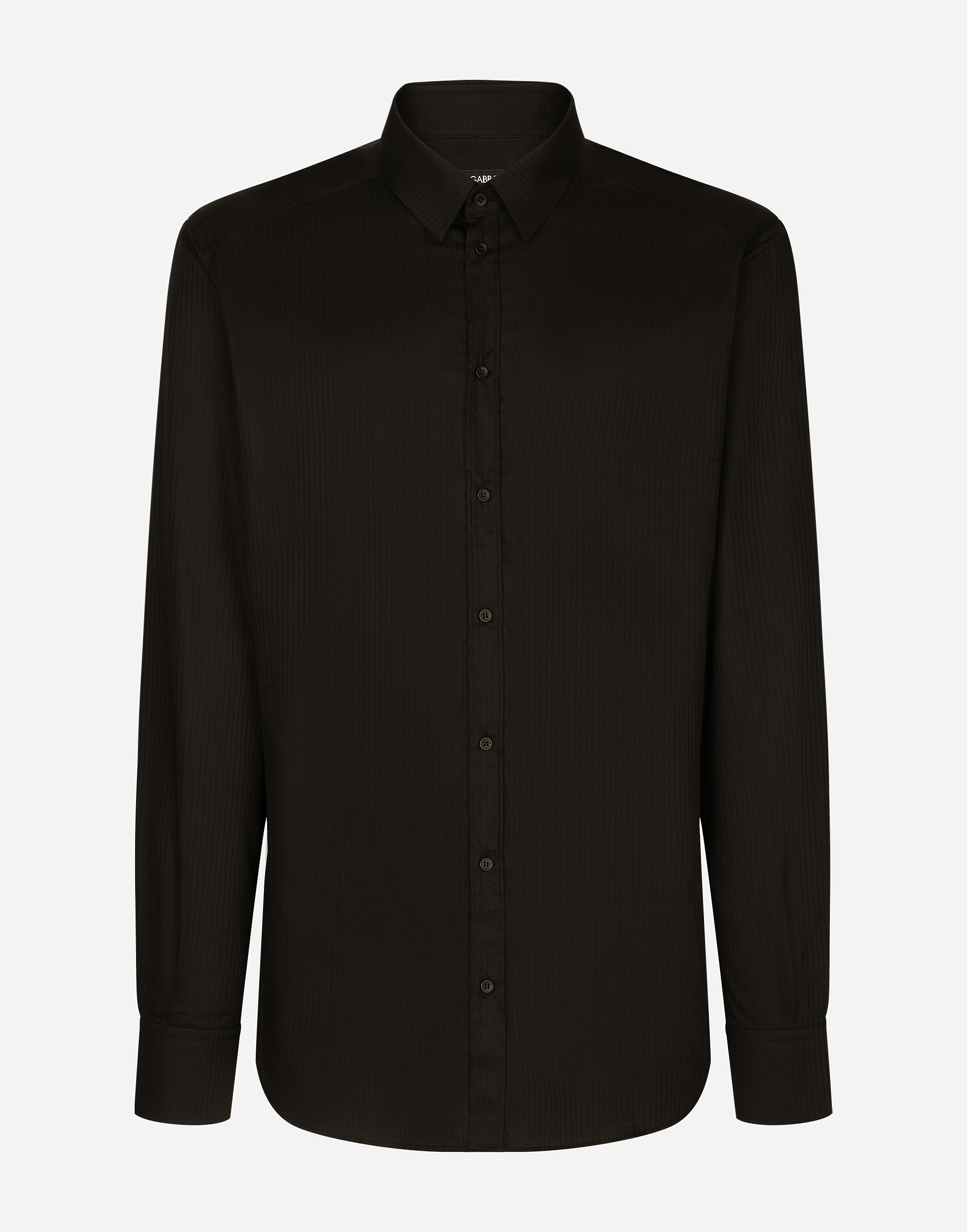Striped gold cotton shirt in Black
